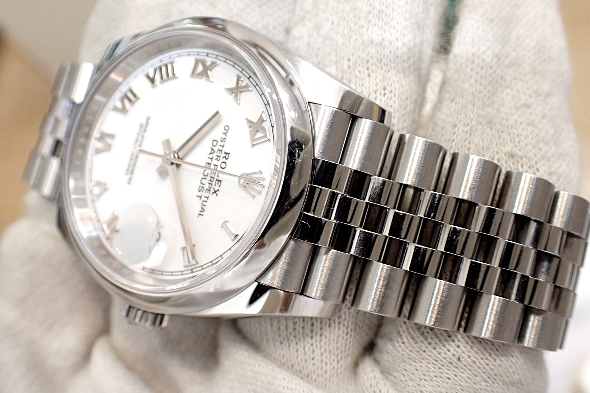 ROLEX/ロレックス オイスターパーペチュアル デイトジャスト36 ホワイトローマン文字盤/ジュビリーブレス Ref.126200