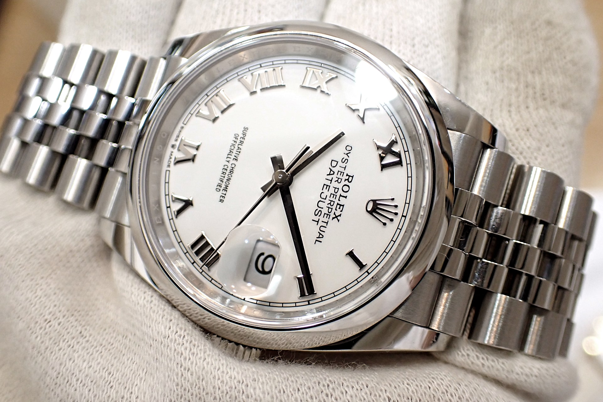 ROLEX/ロレックス オイスターパーペチュアル デイトジャスト36 ホワイトローマン文字盤/ジュビリーブレス Ref.126200