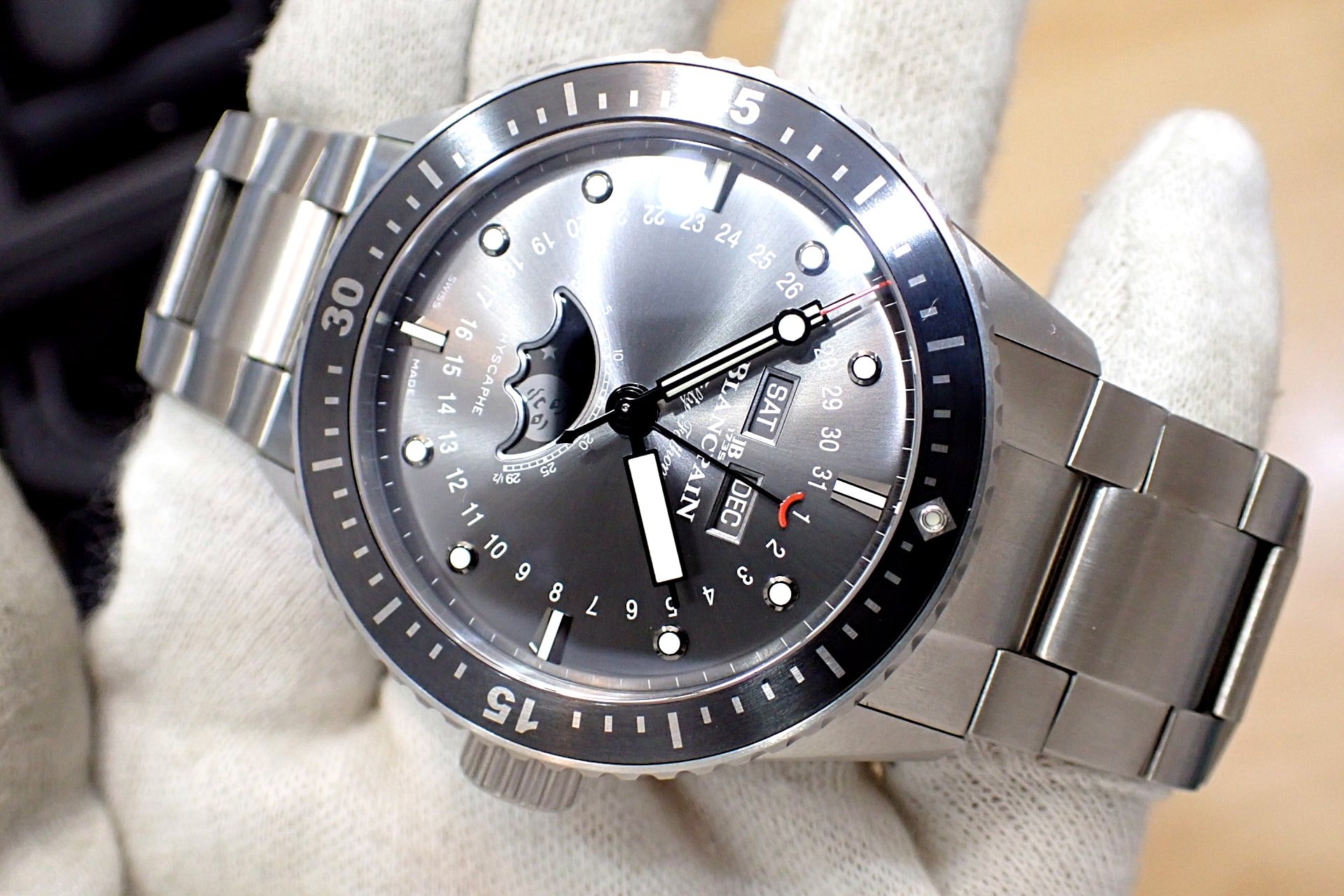 BLANCPAIN/ブランパン フィフティ ファゾムス バチスカーフ コンプリートカレンダー ムーンフェイズ チタン製ブレスレットモデル Ref.5054-1210-98S