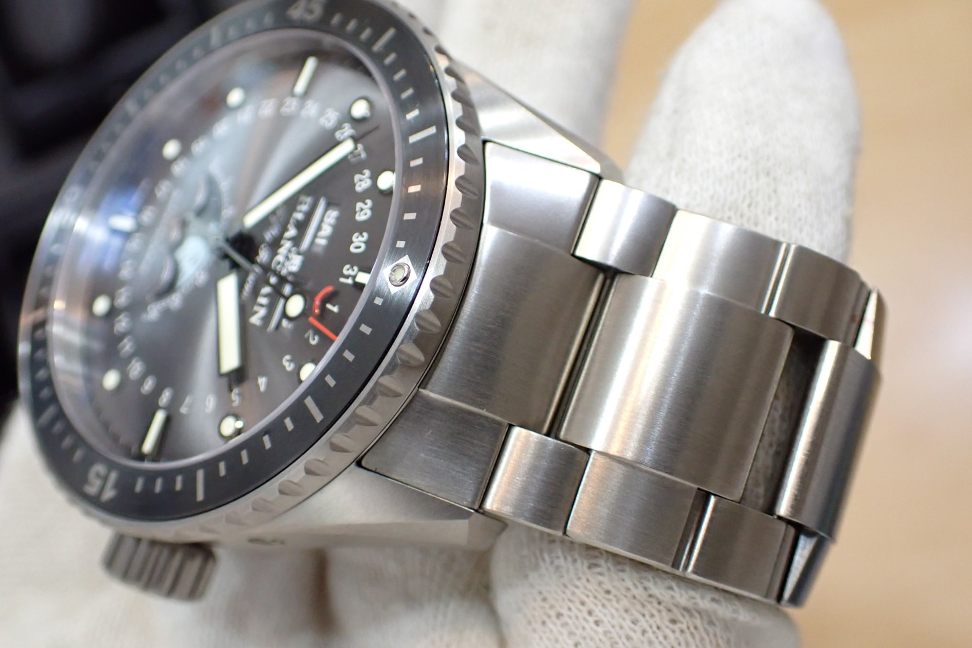 BLANCPAIN/ブランパン フィフティ ファゾムス バチスカーフ コンプリートカレンダー ムーンフェイズ チタン製ブレスレットモデル Ref.5054-1210-98S