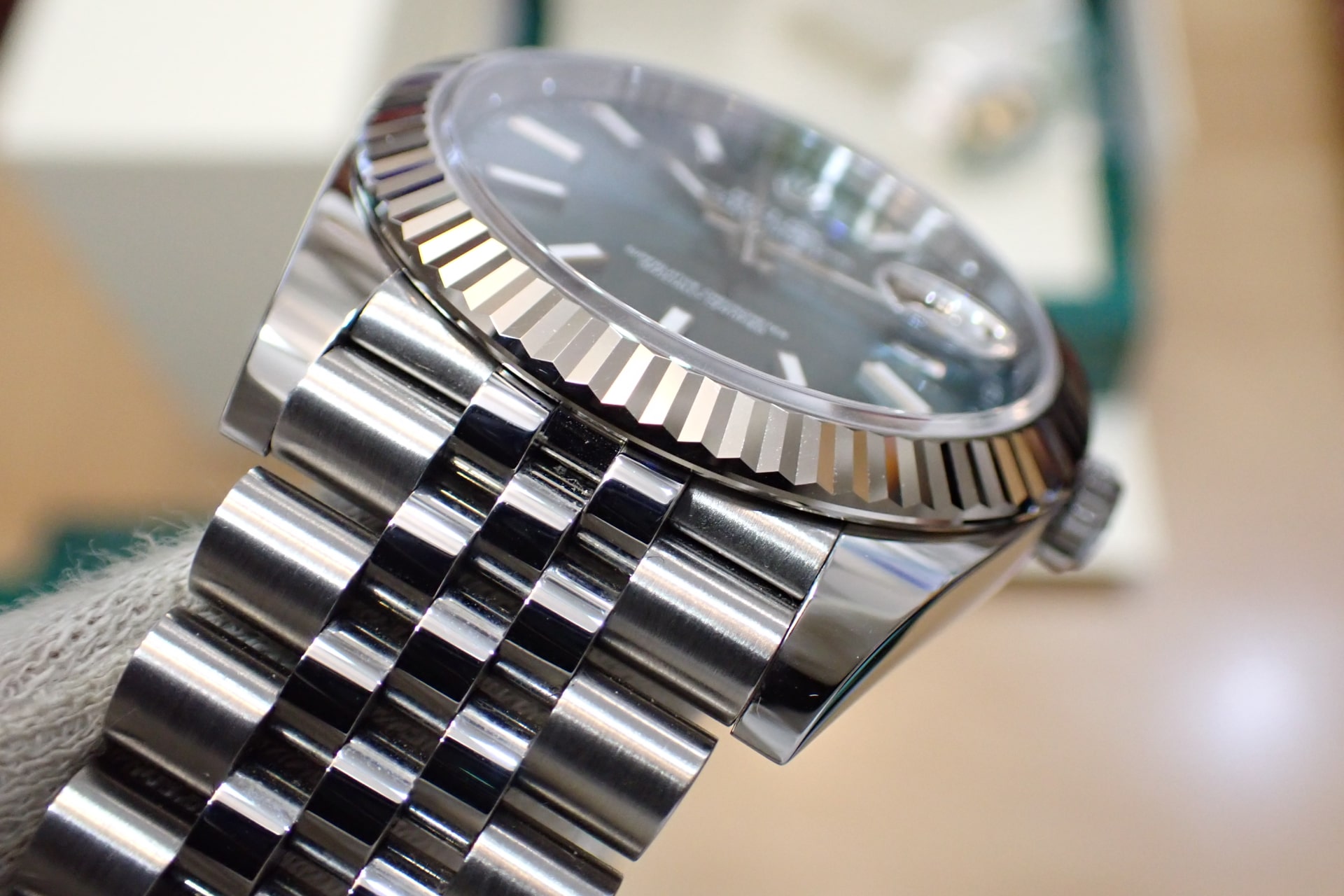 ROLEX/ロレックス デイトジャスト41 Ref.126334 WG/SS ミントグリーン/フルーテッドベゼル ジュビリーブレス 高年式/ノンポリッシュ