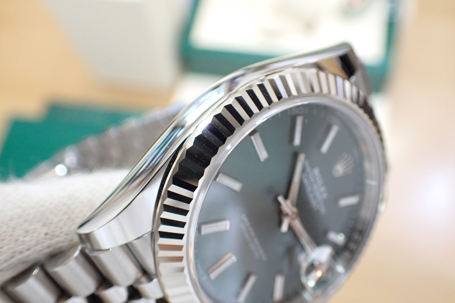 ROLEX/ロレックス デイトジャスト41 Ref.126334 WG/SS ミントグリーン/フルーテッドベゼル ジュビリーブレス 高年式/ノンポリッシュ