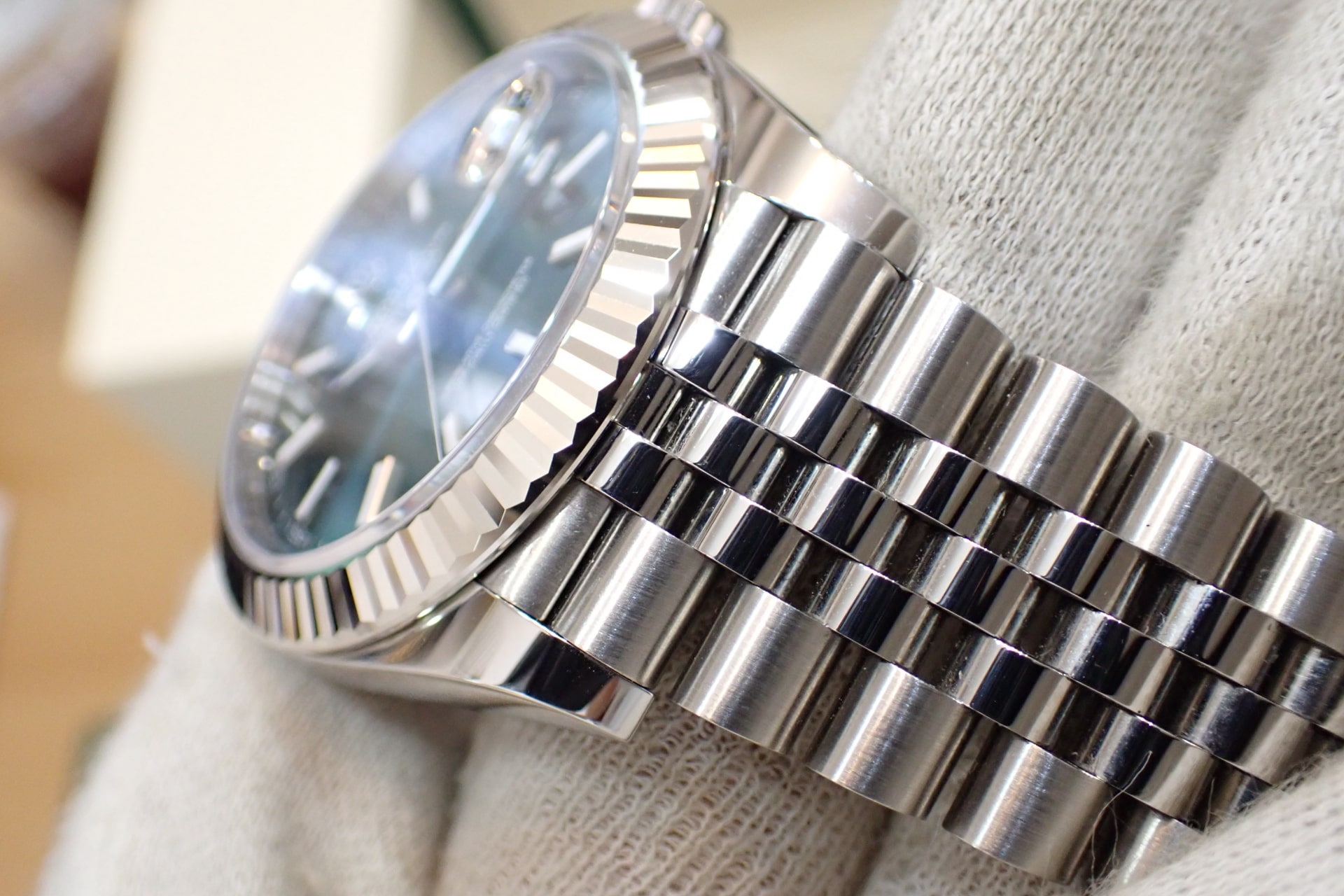 ROLEX/ロレックス デイトジャスト41 Ref.126334 WG/SS ミントグリーン/フルーテッドベゼル ジュビリーブレス 高年式/ノンポリッシュ