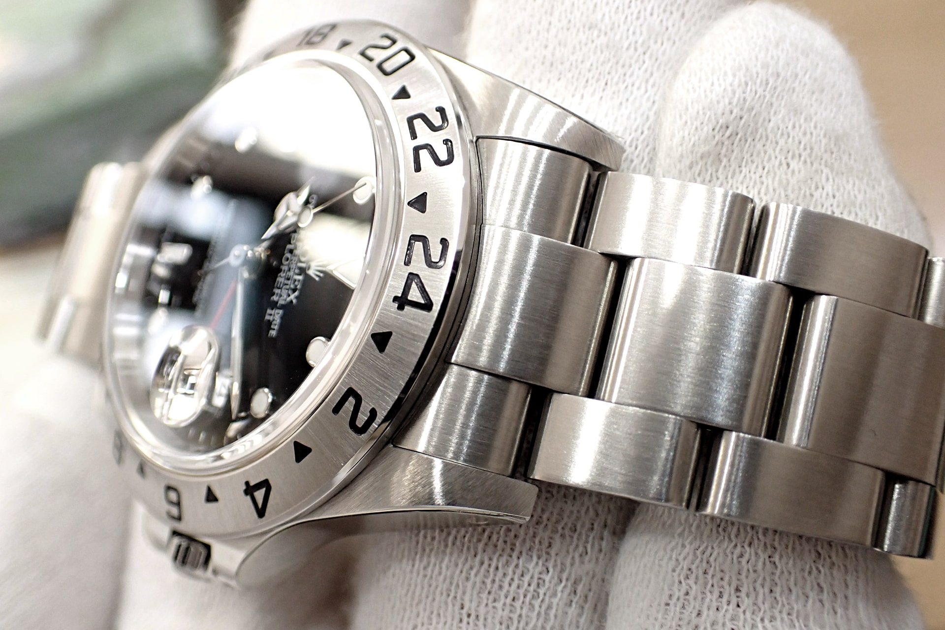 デッドストック ROLEX/ロレックス エクスプローラー2 Ref.16570 K番 黒文字盤/ノンポリッシュ