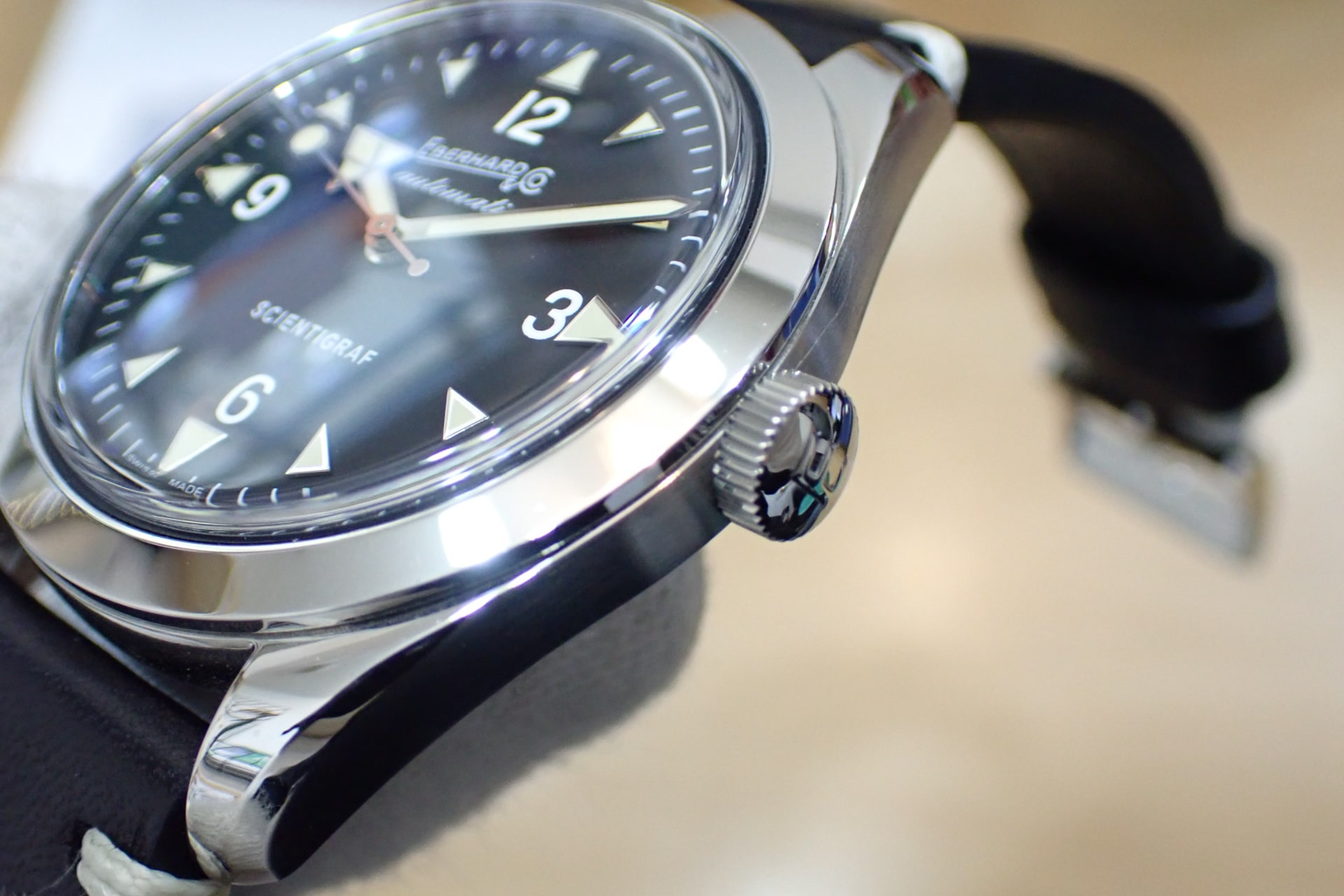 EBERHARD/エベラール サイエンティグラフ Ref.41043.01 CP 黒文字盤 メーカー純正レザーストラップ2本付き