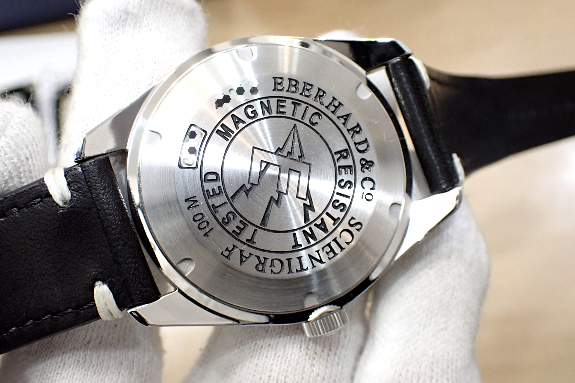 EBERHARD/エベラール サイエンティグラフ Ref.41043.01 CP 黒文字盤 メーカー純正レザーストラップ2本付き