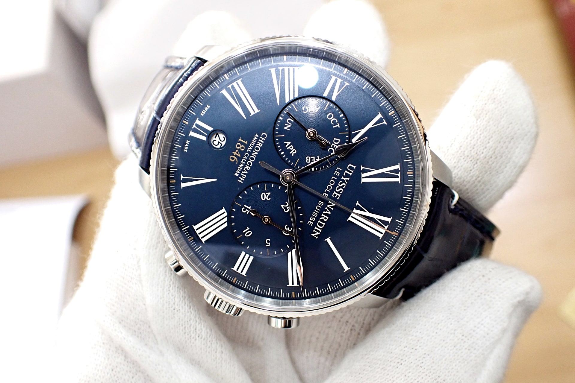 ULYSSE NARDIN/ユリスナルダン マリーン トルピユール アニュアルカレンダー クロノグラフ 限定300本 Ref.1533-320LE-3A-175/1A