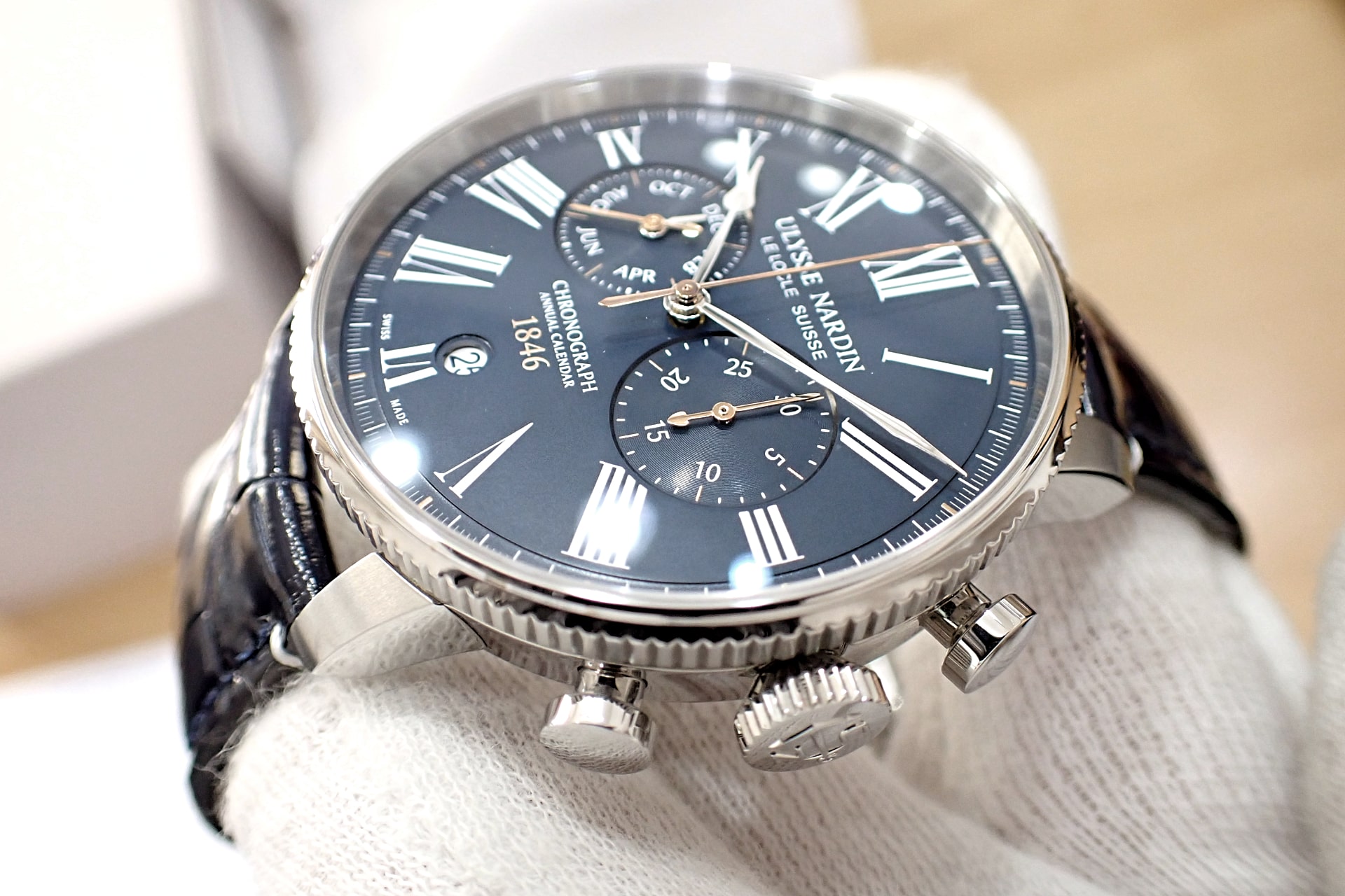 ULYSSE NARDIN/ユリスナルダン マリーン トルピユール アニュアルカレンダー クロノグラフ 限定300本 Ref.1533-320LE-3A-175/1A
