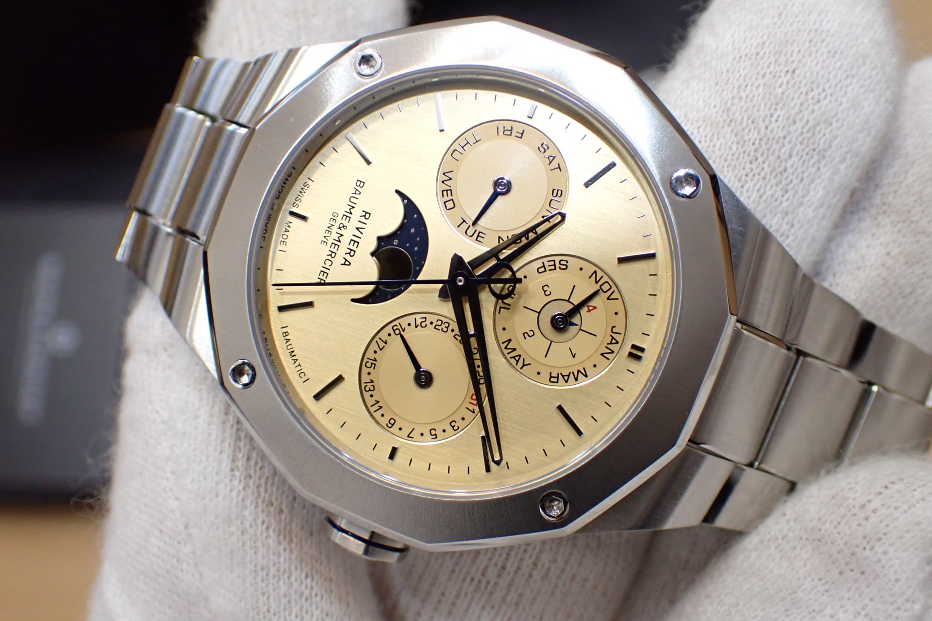 BAUME&MERCIER/ボーム&メルシエ リビエラ ボーマティック パーペチュアルカレンダー Ref:M0A10742 世界限定50本