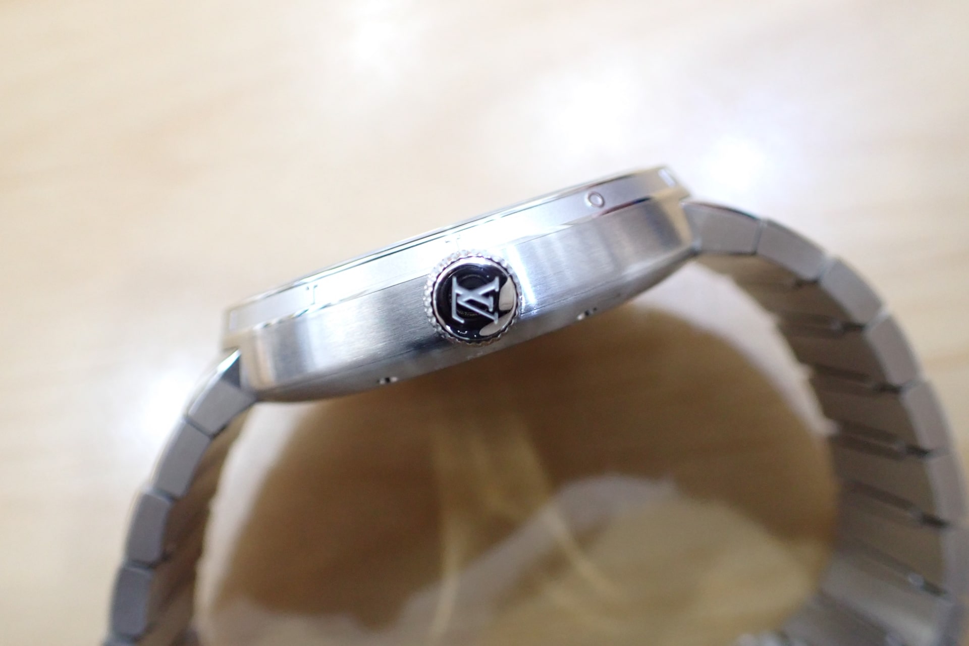 LOUIS VUITTON/ルイヴィトン タンブール オートマティック ステンレススティール Ref.W1ST20 ブルー文字盤