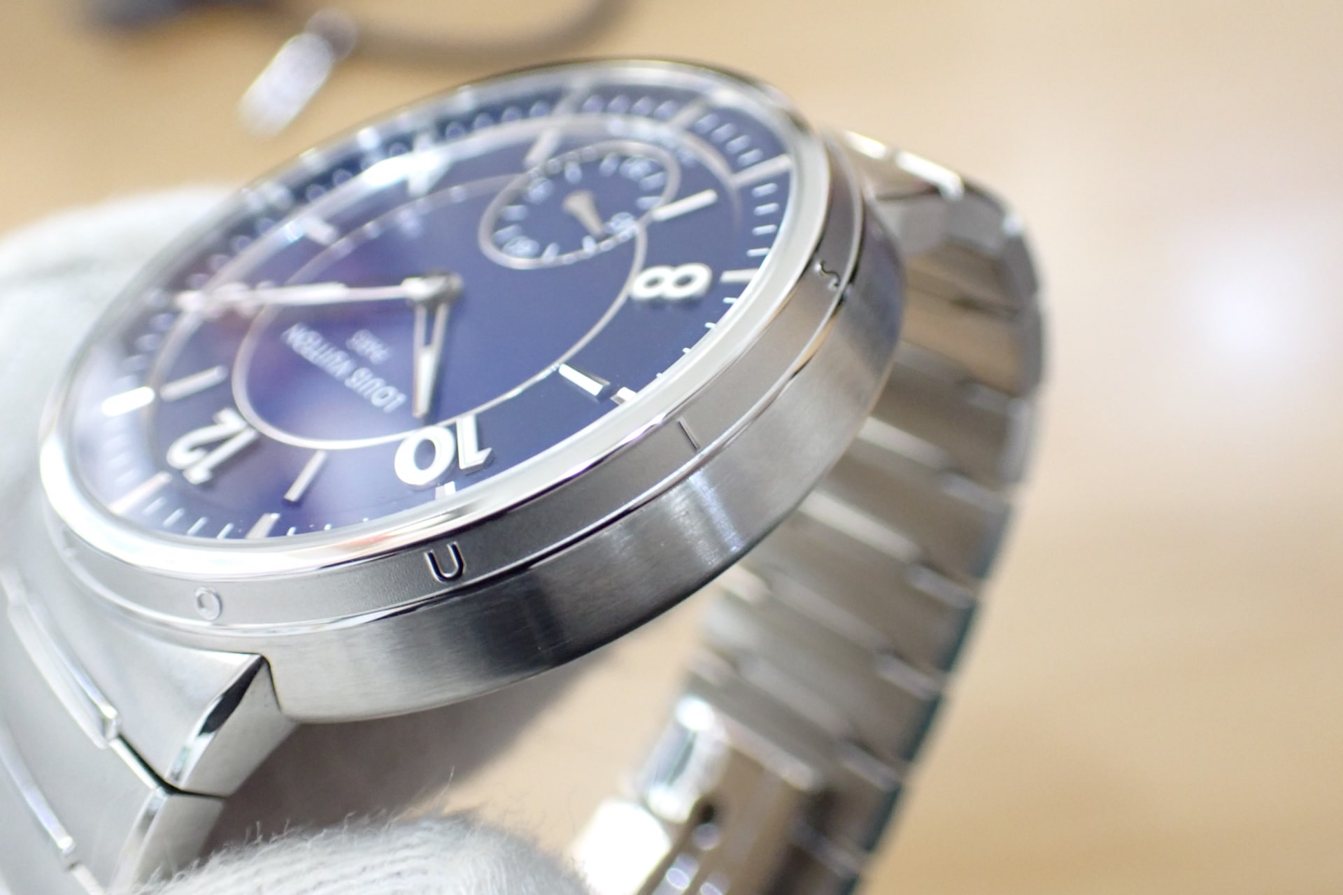 LOUIS VUITTON/ルイヴィトン タンブール オートマティック ステンレススティール Ref.W1ST20 ブルー文字盤