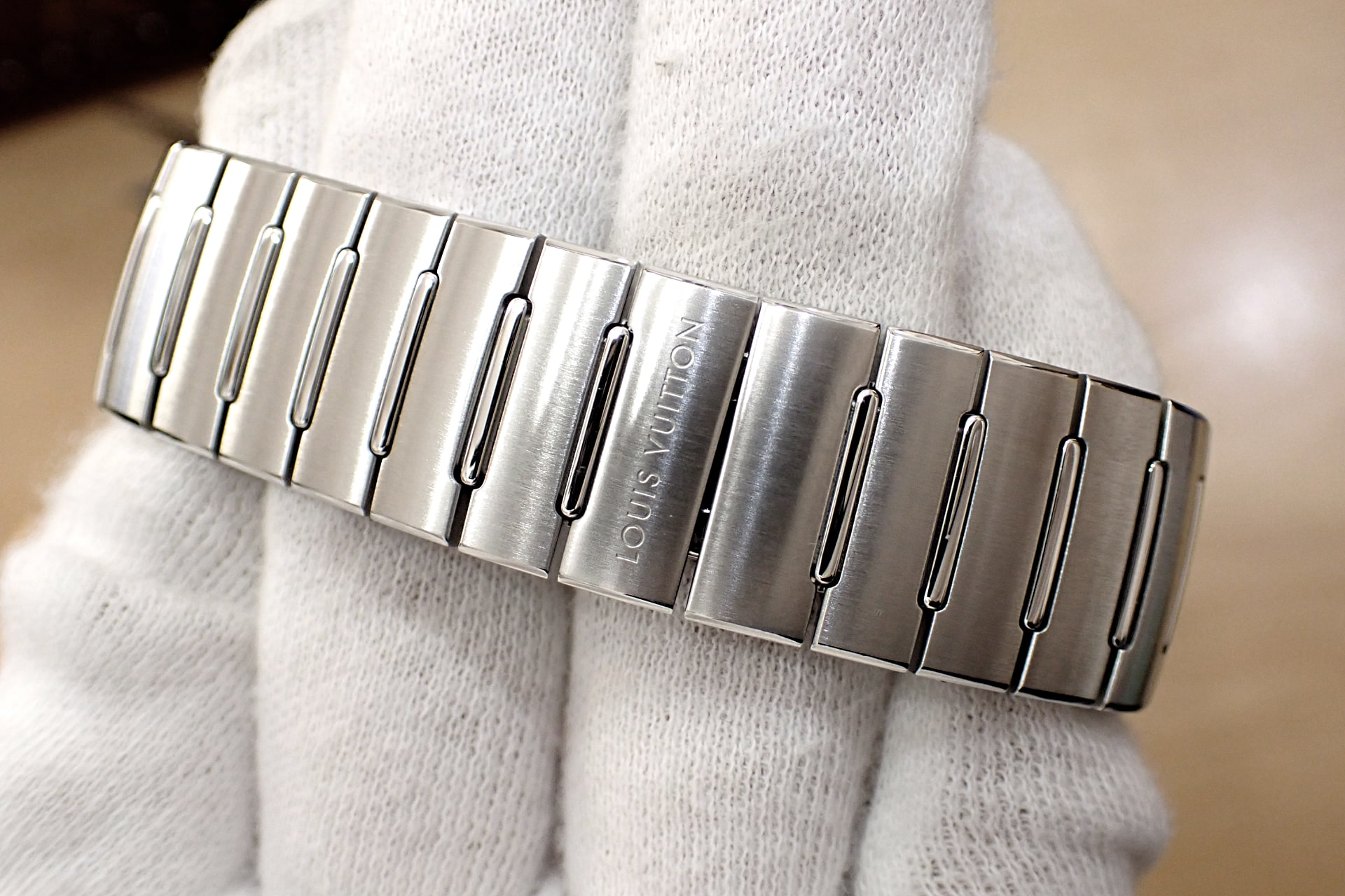 LOUIS VUITTON/ルイヴィトン タンブール オートマティック ステンレススティール Ref.W1ST20 ブルー文字盤