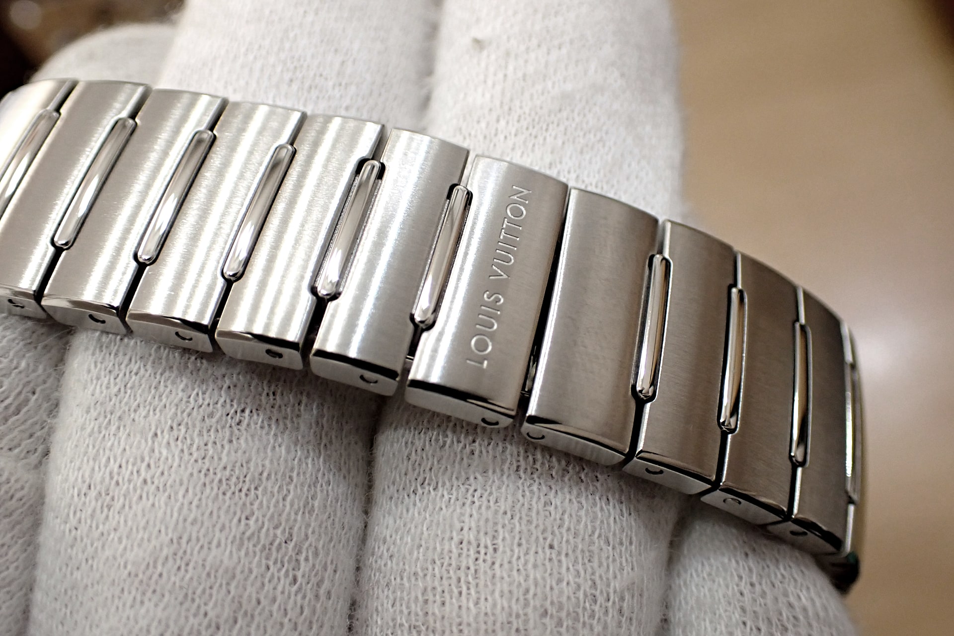 LOUIS VUITTON/ルイヴィトン タンブール オートマティック ステンレススティール Ref.W1ST20 ブルー文字盤