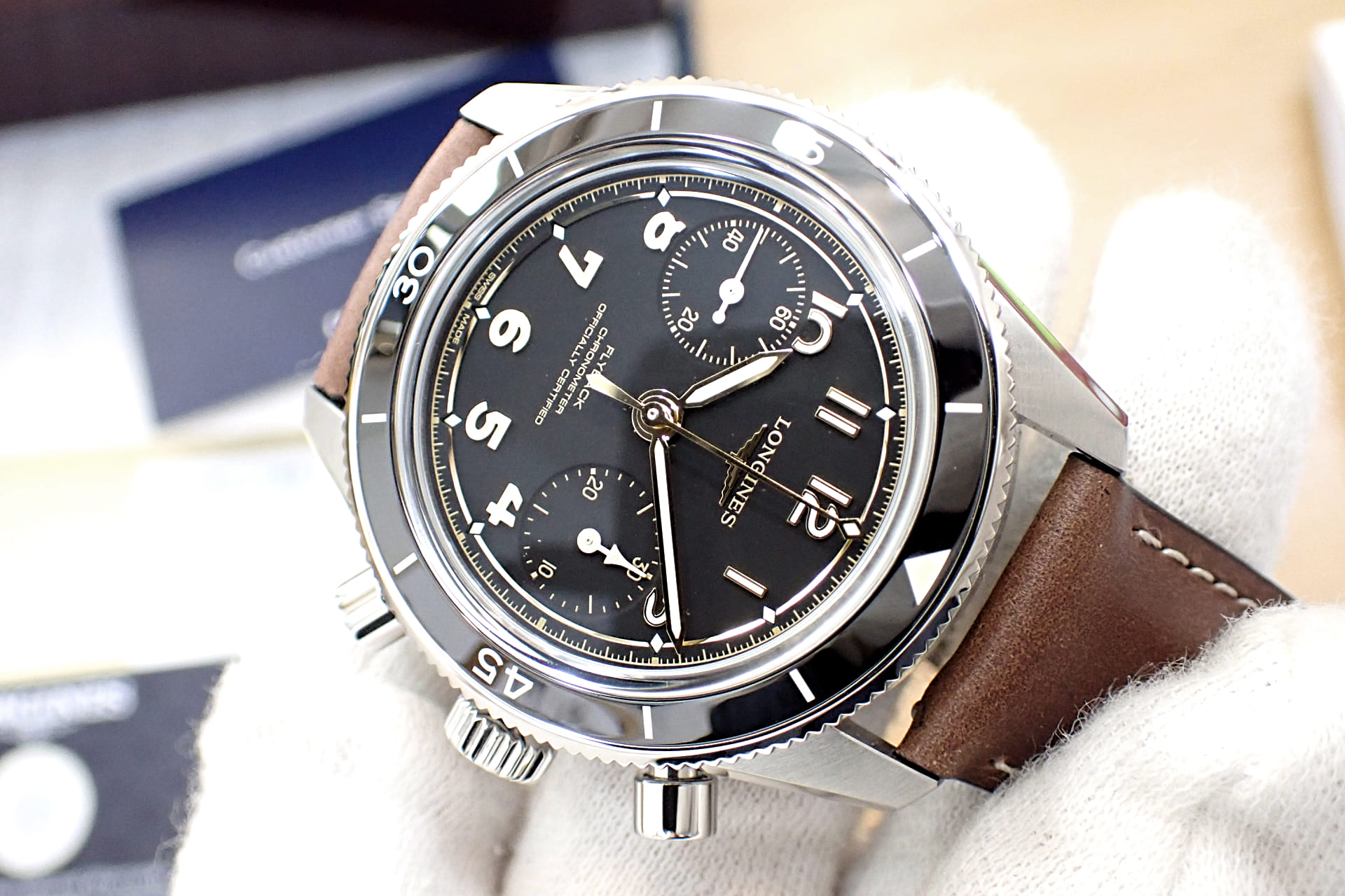 ロンジン/longines スピリット パイロット フライバック クロノグラフ Ref.L3.721.4.53.2
