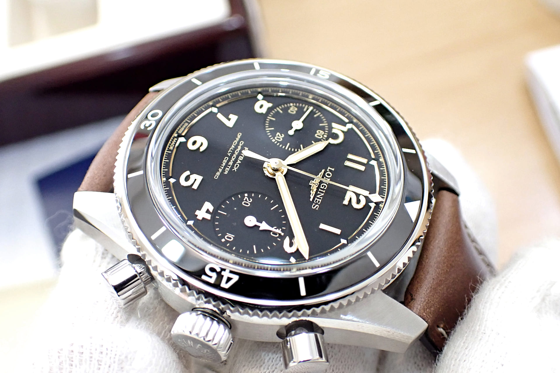 ロンジン/longines スピリット パイロット フライバック クロノグラフ Ref.L3.721.4.53.2