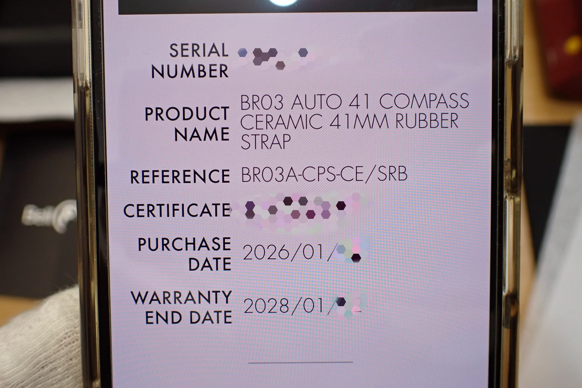 Bell&Ross/ベル&ロス BR-03 ジャイロコンパス Ref: BR03A-CPS-CE/SRB セラミック製