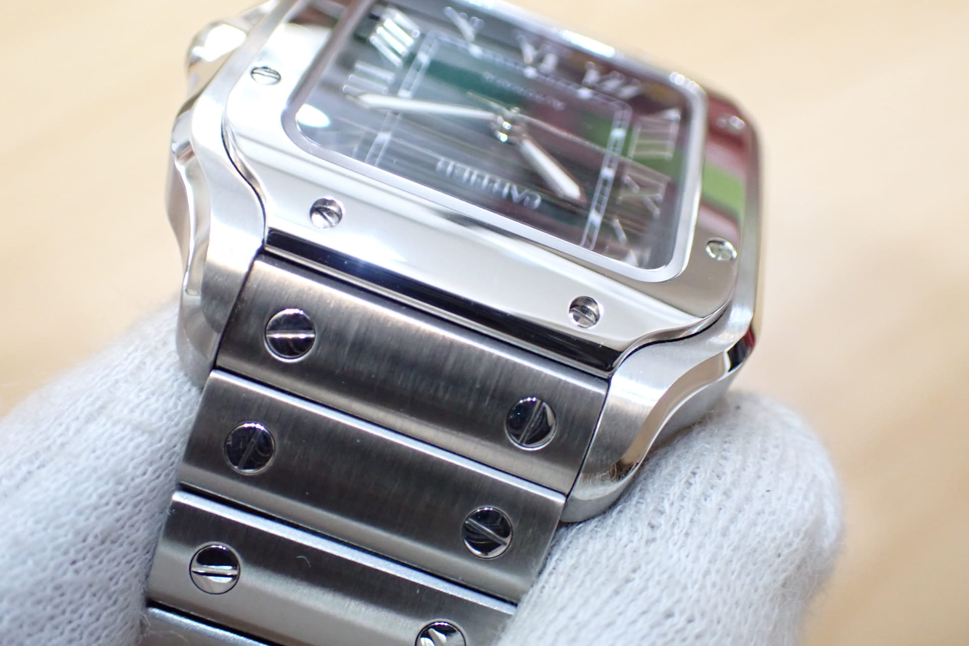 CARTIER/カルティエ サントス ドゥ カルティエ MM 新作 グリーンダイヤル Ref.WSSA0061