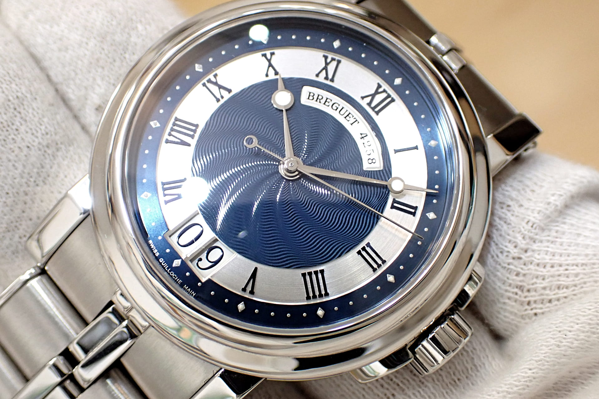 Breguet/ブレゲ マリーン2 ラージデイト Ref.5817ST/Y2/SV0 ブルー文字盤 ステンレスブレスモデル