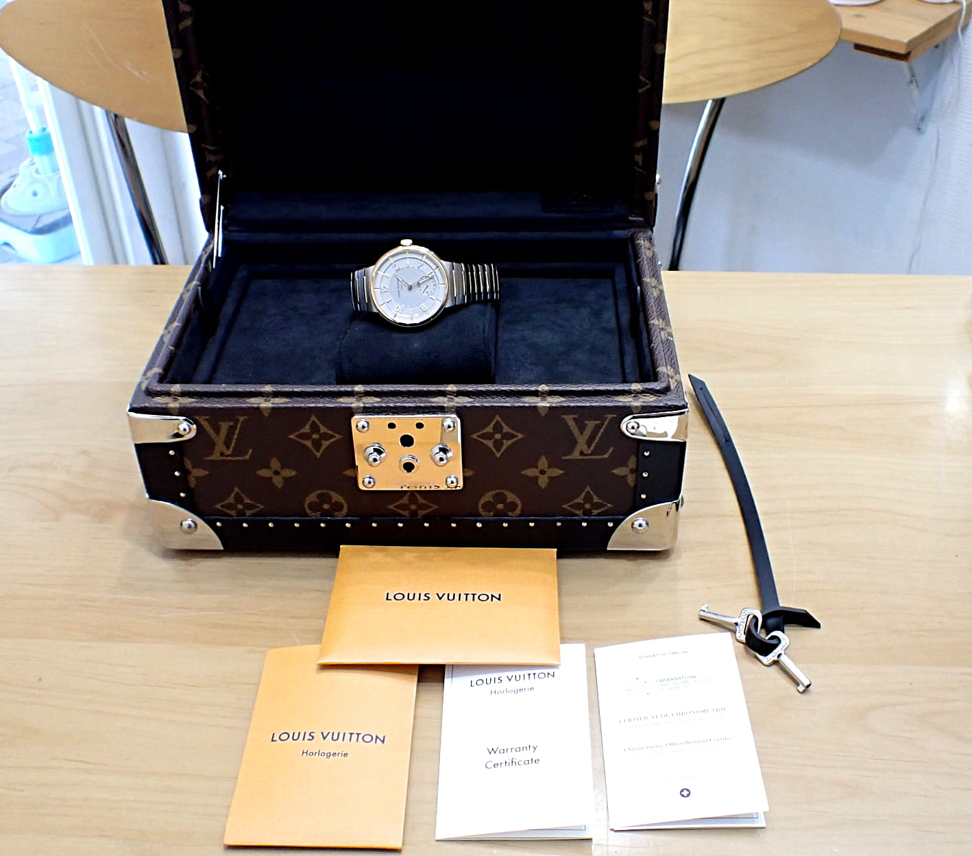 LOUIS VUITTON/ルイヴィトン タンブール オートマティック SS/18KRG コンビ Ref.W1SP10