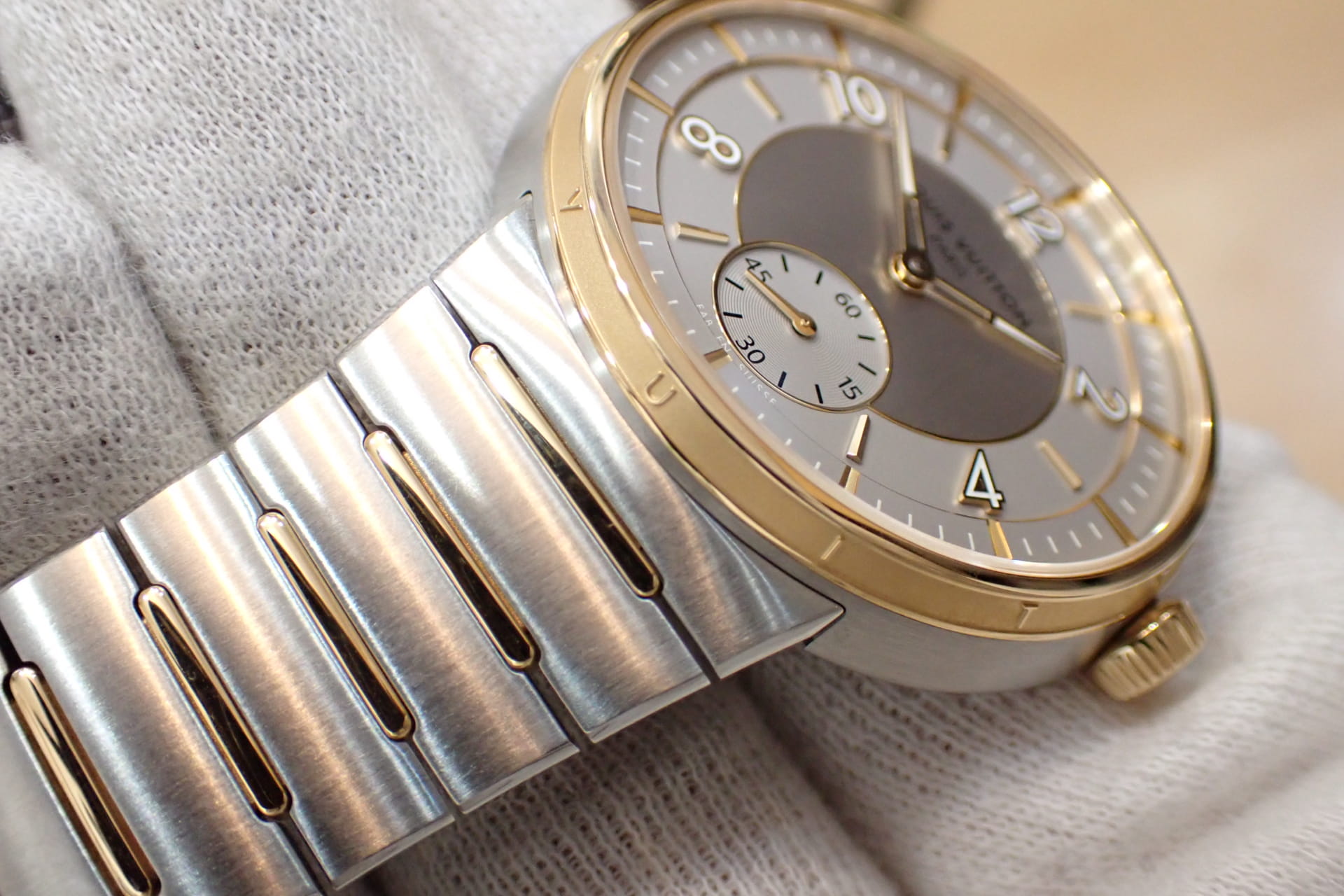 LOUIS VUITTON/ルイヴィトン タンブール オートマティック SS/18KRG コンビ Ref.W1SP10