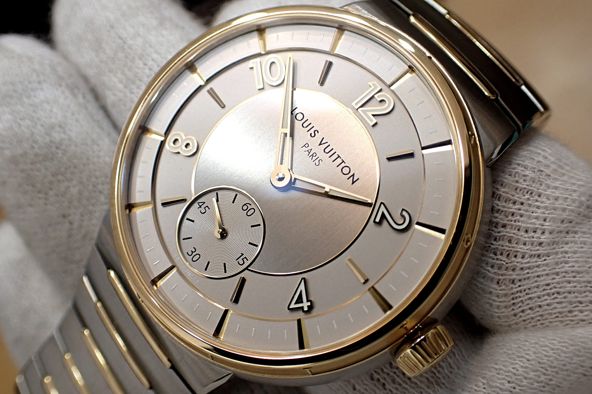 LOUIS VUITTON/ルイヴィトン タンブール オートマティック SS/18KRG コンビ Ref.W1SP10