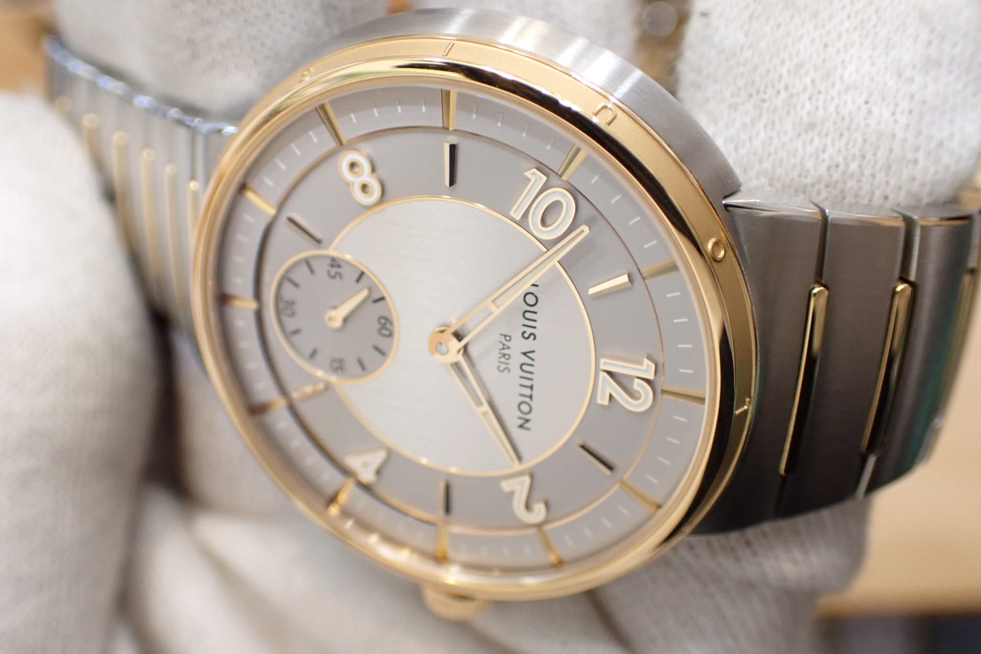 LOUIS VUITTON/ルイヴィトン タンブール オートマティック SS/18KRG コンビ Ref.W1SP10