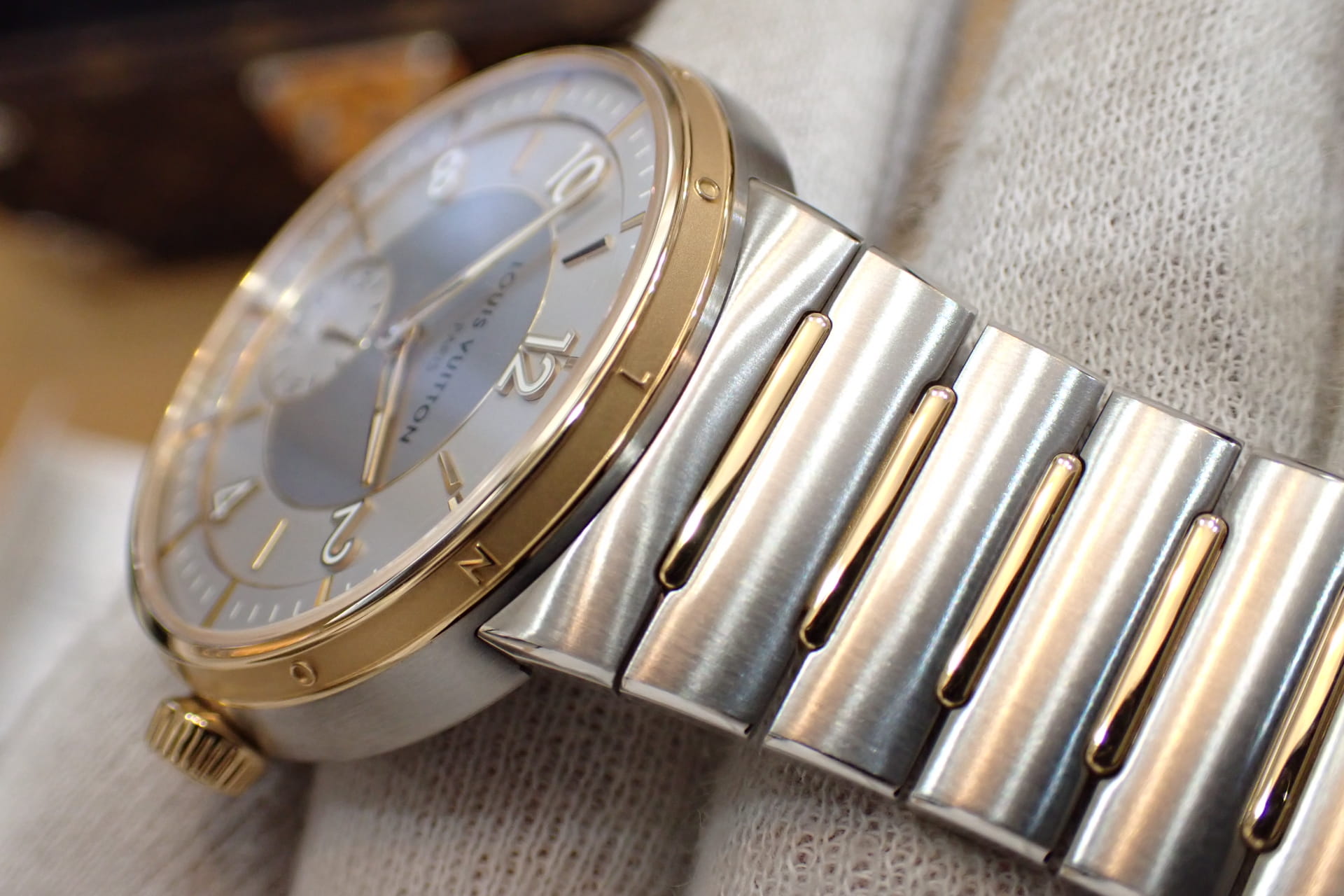 LOUIS VUITTON/ルイヴィトン タンブール オートマティック SS/18KRG コンビ Ref.W1SP10