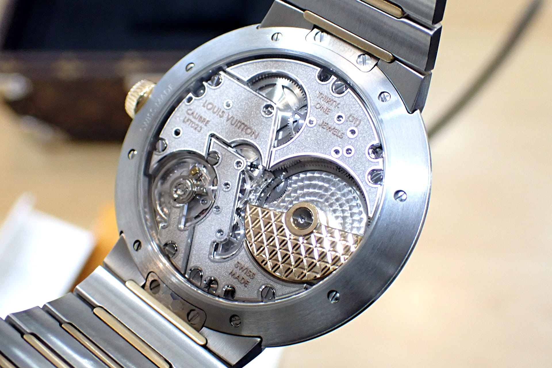LOUIS VUITTON/ルイヴィトン タンブール オートマティック SS/18KRG コンビ Ref.W1SP10