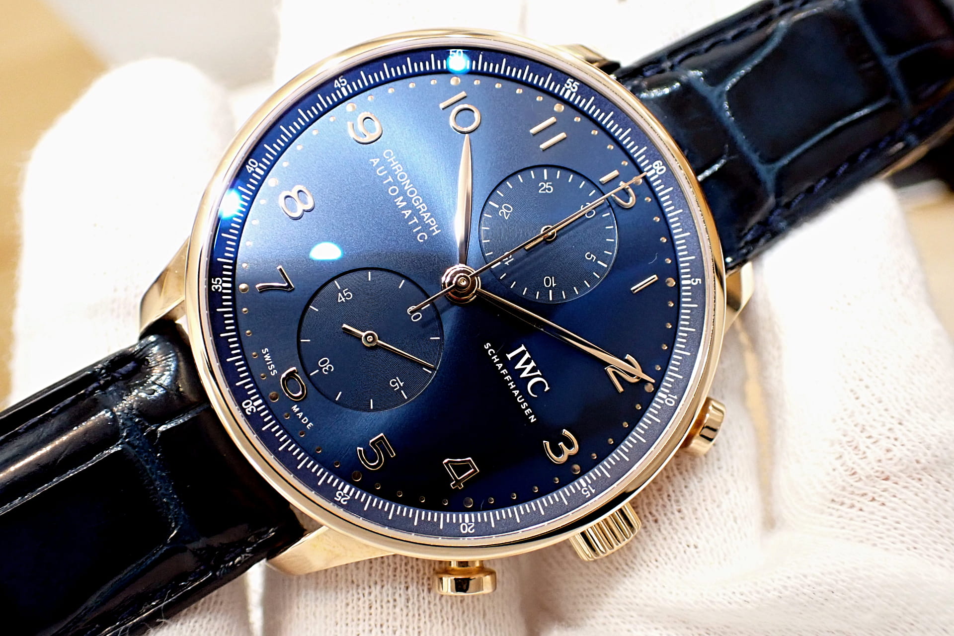 IWC ポルトギーゼ クロノグラフ ブティックエディション Ref.IW371614 ブルー文字盤K18RG製