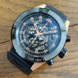 <span class="title">中古品【TAG HEUER】タグホイヤー カレラ キャリバー ホイヤー01 クロノグラフ 18KRG Ref.CAR2A5A.FT6044</span>