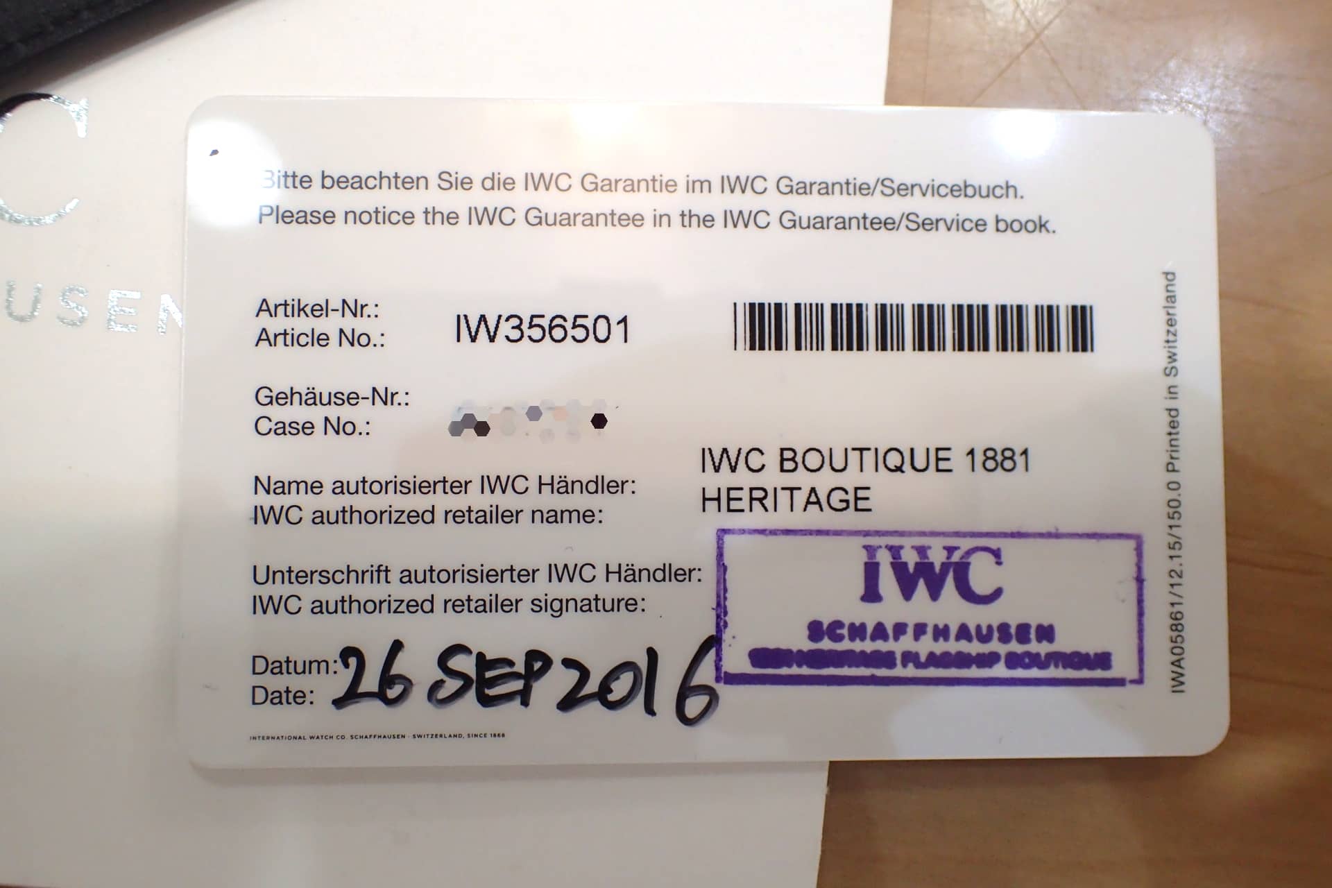 IWC ポートフィノ オートマティック IW356501