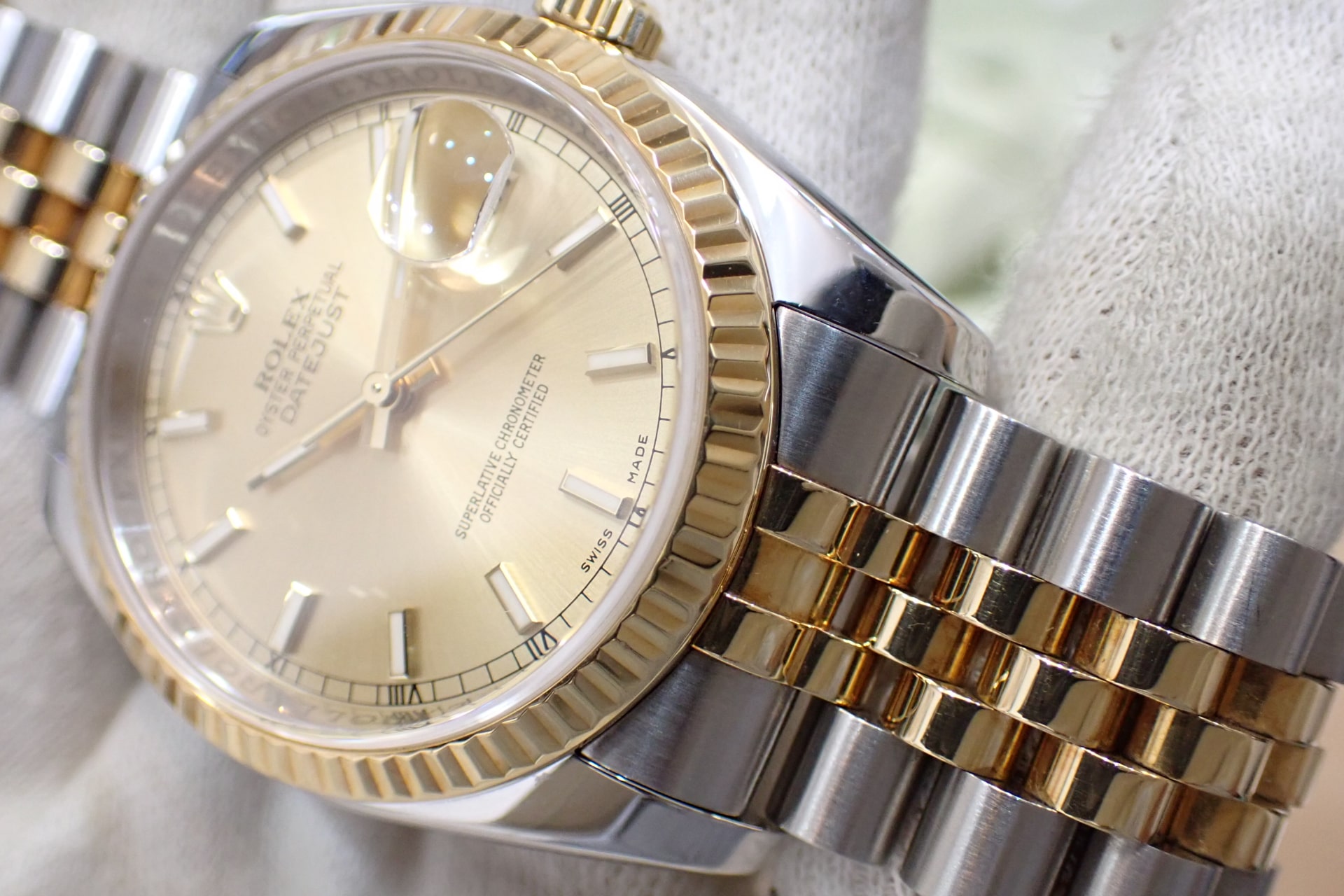 ロレックス/ROLEX デイトジャスト Ref.116233 シリアルG番 18KYG/SS シャンパン文字盤/ジュビリー