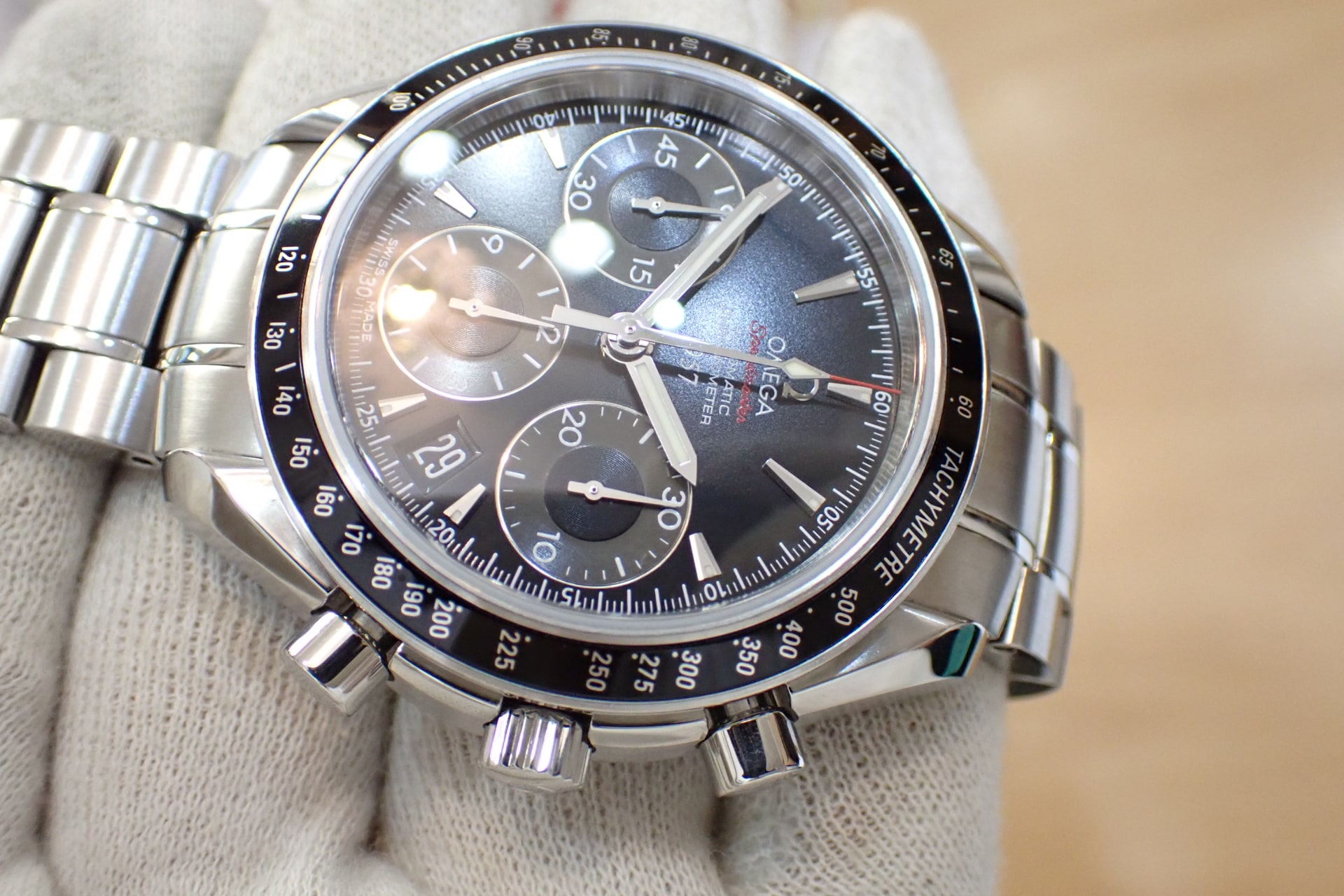 オメガ OMEGA 腕時計 スピードマスターデイト 美品】【中古】OMEGA オメガ スピードマスター デイト 323.30.40.40