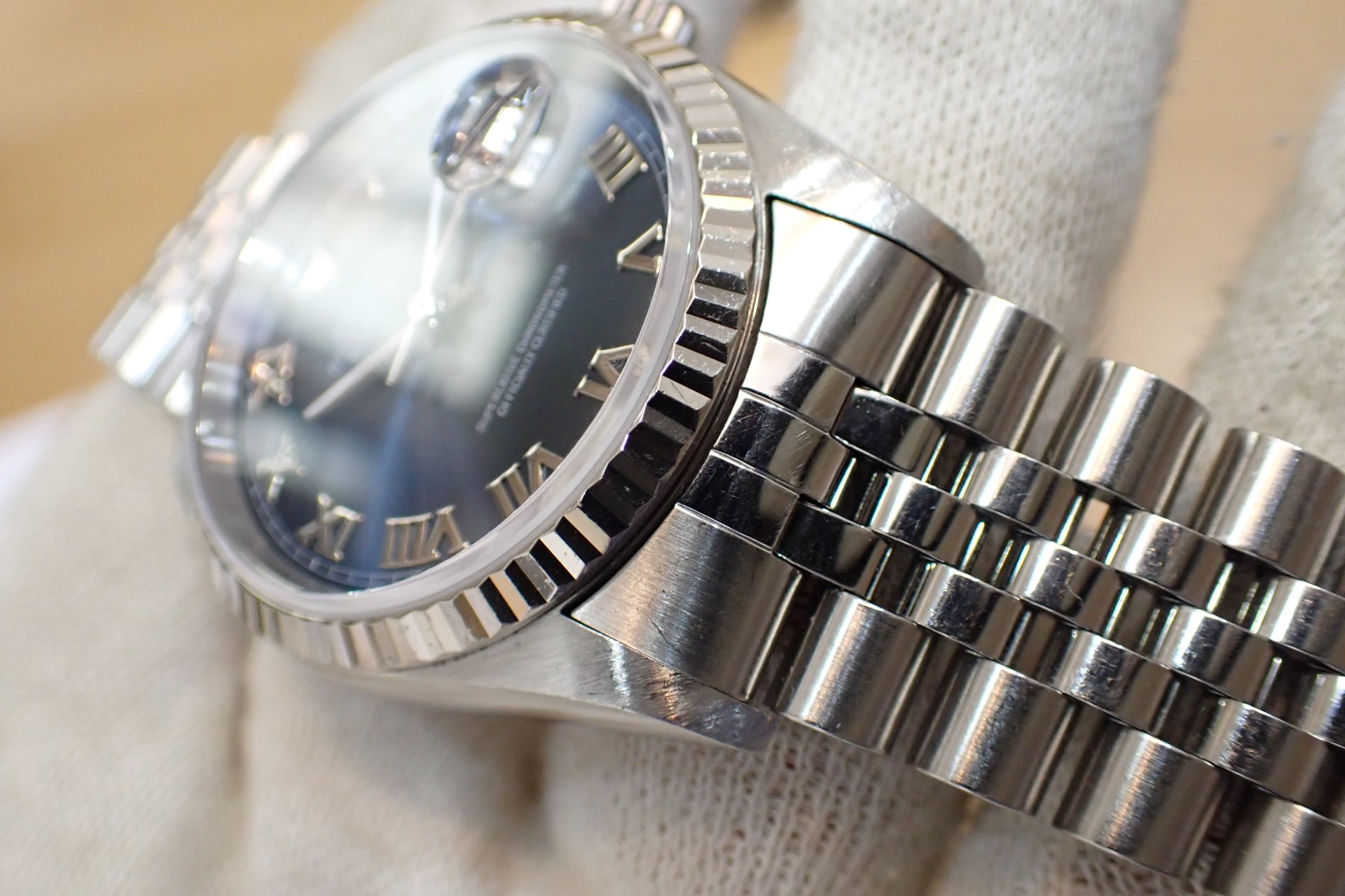 ROLEX/ロレックス デイトジャスト Ref.16234 シリアルT番 ブルーローマン文字盤/フルーテッドベゼル ジュビリーブレス