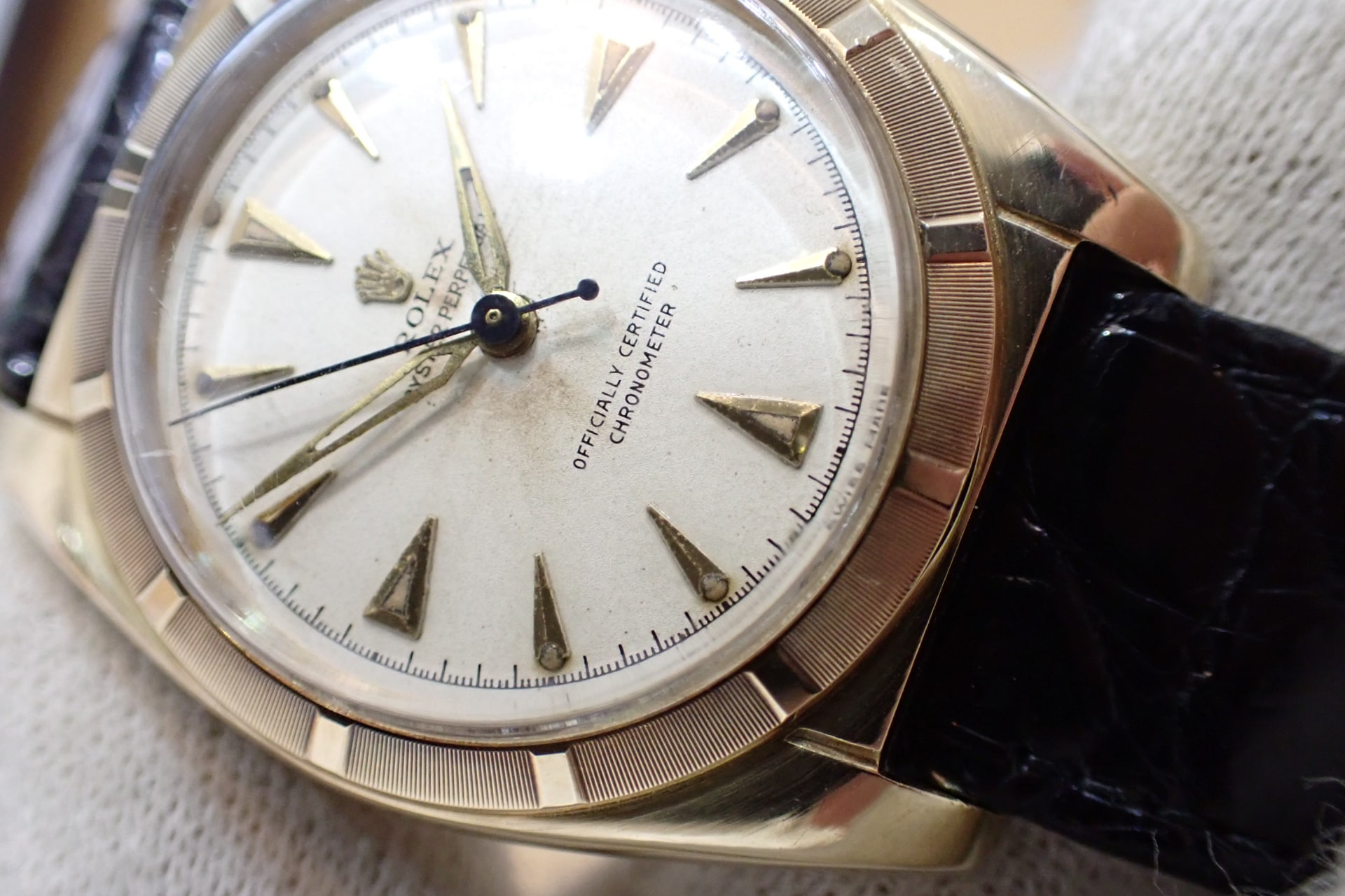 ロレックス/ROLEX バブルバック 14KYG Ref.6011 スーパーオイスターリューズ/最終番