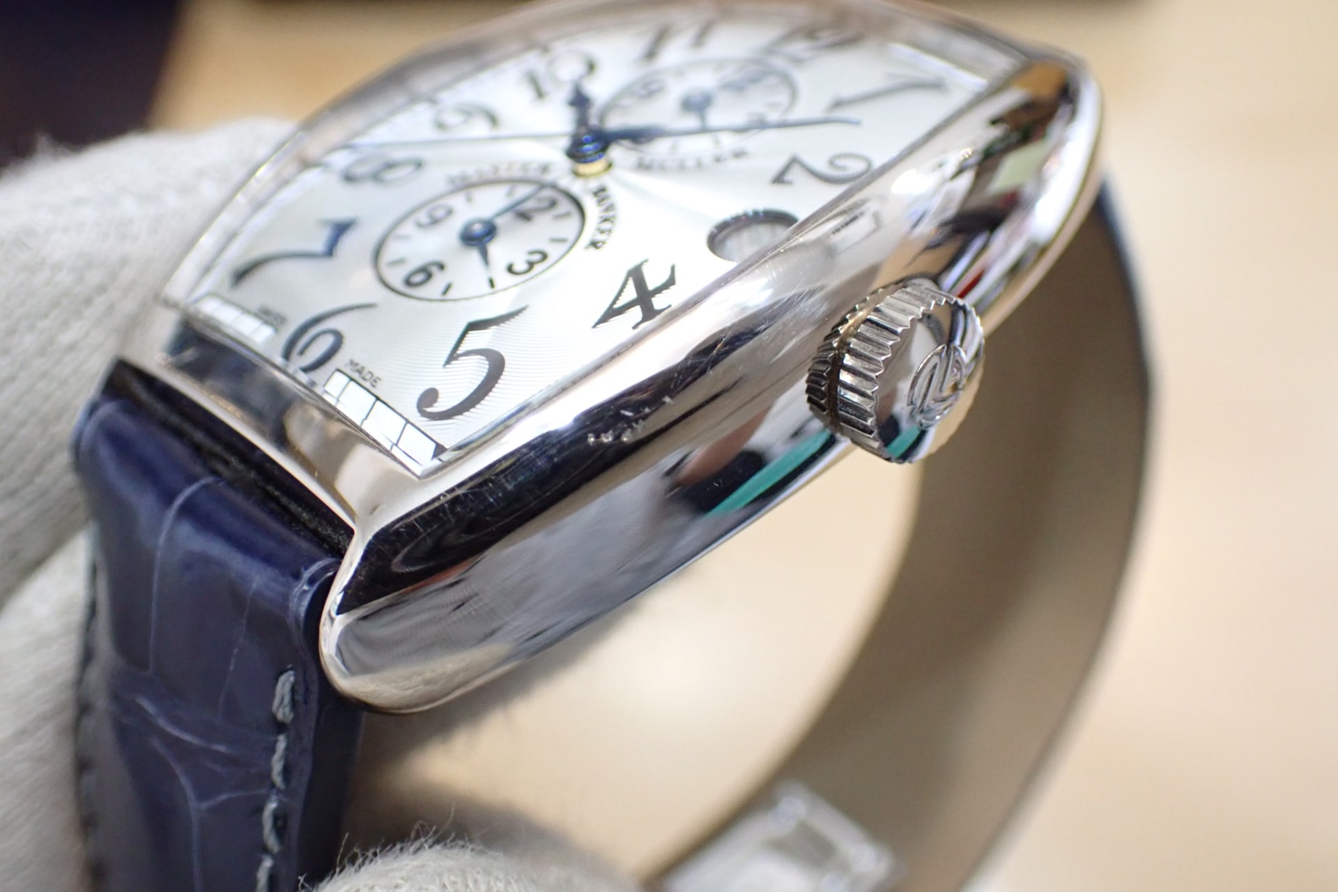 フランクミュラー/FRANCK MULLER Ref.6850MB トノーカーベックス マスターバンカー 18KWG 3タイムゾーン