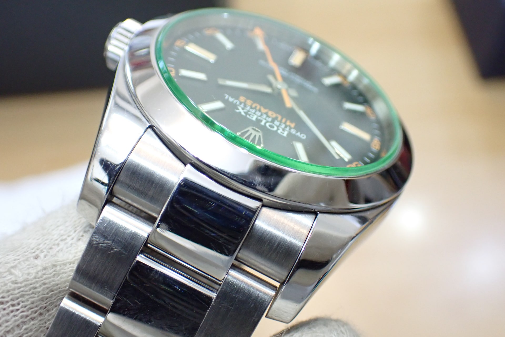 ROLEX/ロレックス ミルガウス シリアG番 Ref.116400GV グリーンガラス