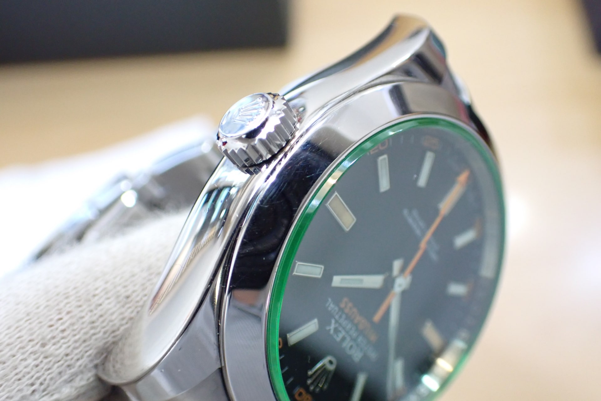 ROLEX/ロレックス ミルガウス シリアG番 Ref.116400GV グリーンガラス