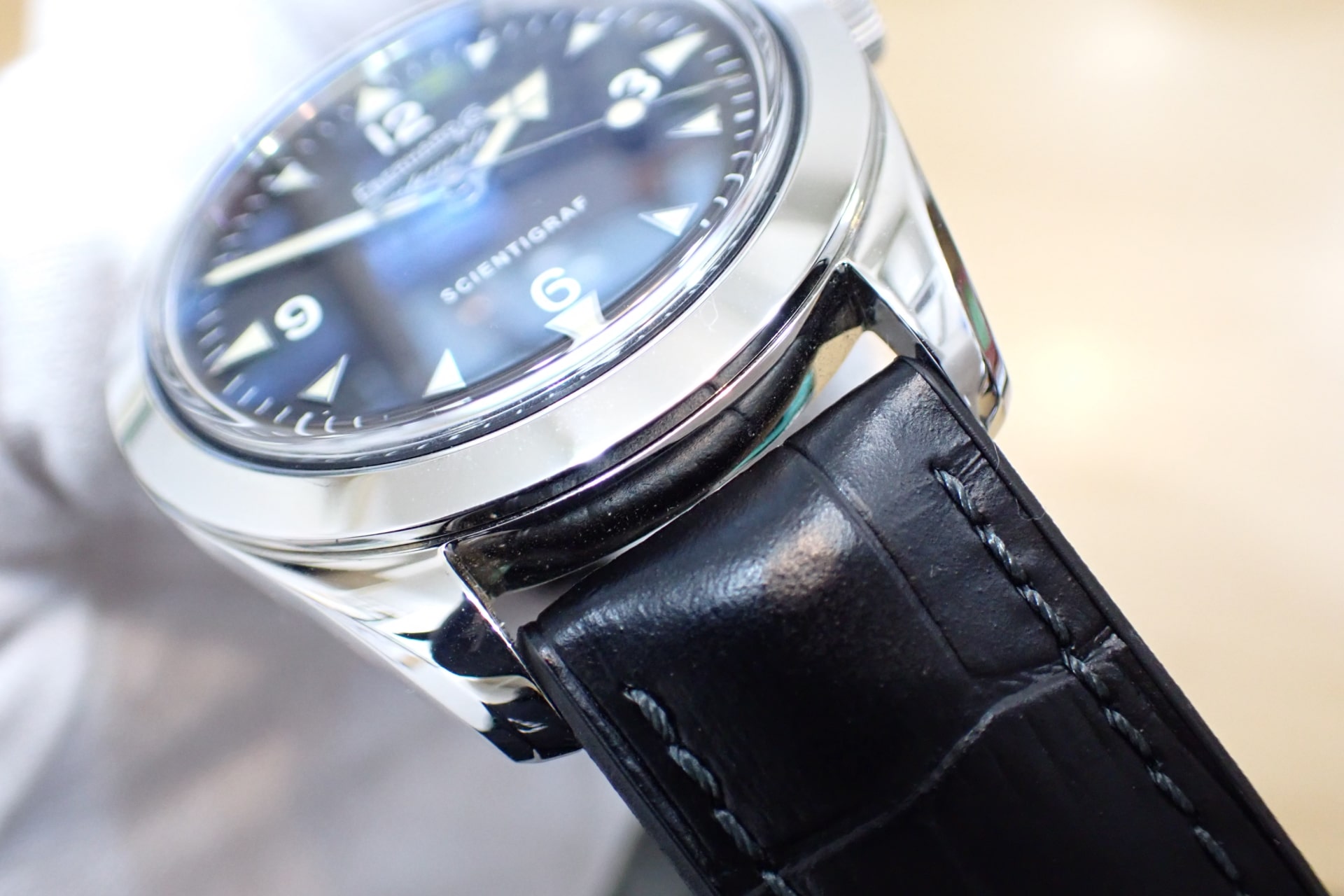 EBERHARD/エベラール サイエンティグラフ Ref.41043.01 CP 黒文字盤 メーカー純正レザーストラップ2本付き