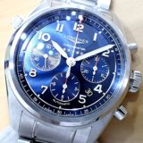 中古品A【LONGINES】ロンジン スピリット クロノグラフ 42mm Ref.L3.820.4.93.6  ブルー文字盤/高年式 (2025年5月国内正規)