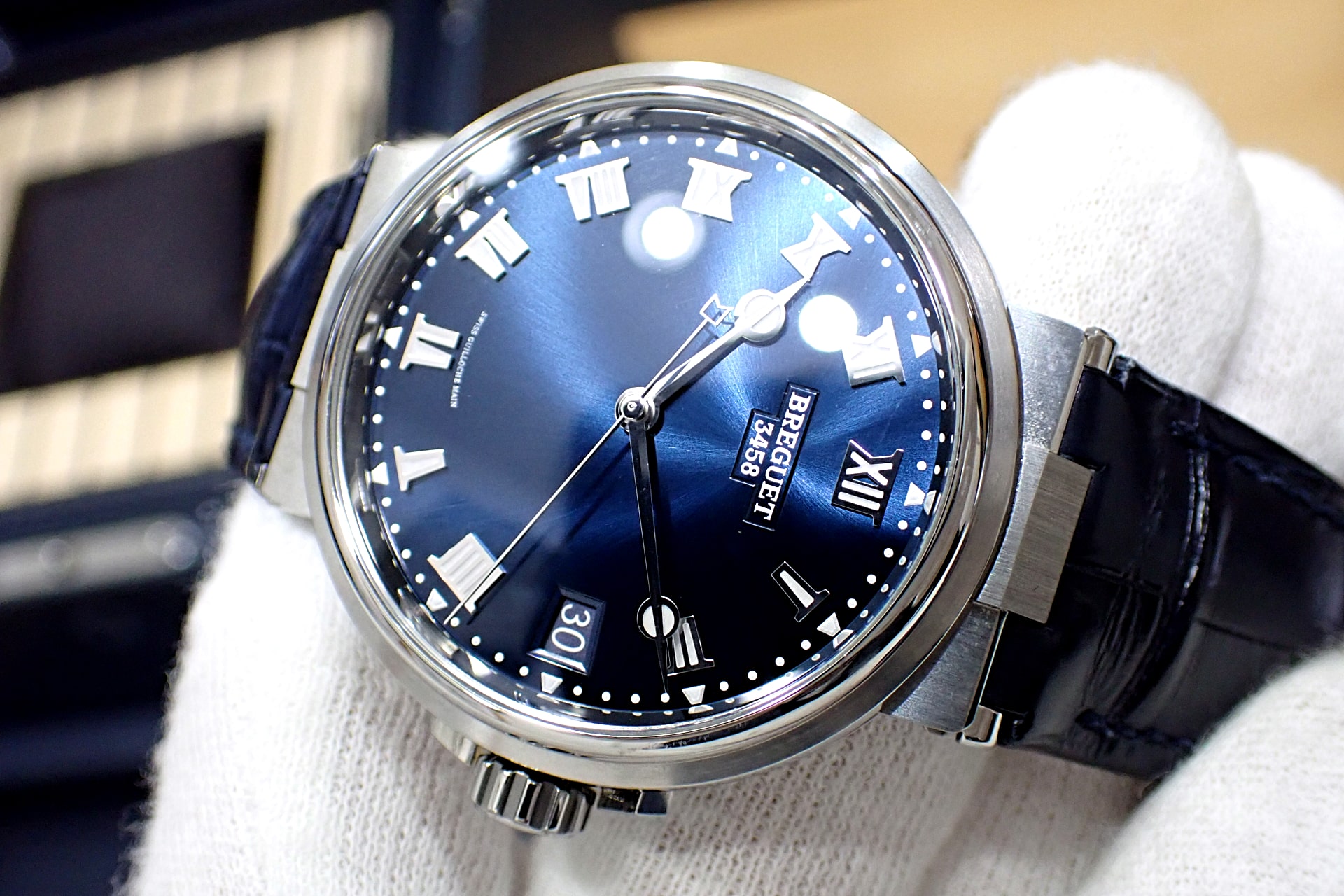 ブレゲ/BREGUET マリーン 5517 Ref.5517TI/Y1/9ZU ブルー