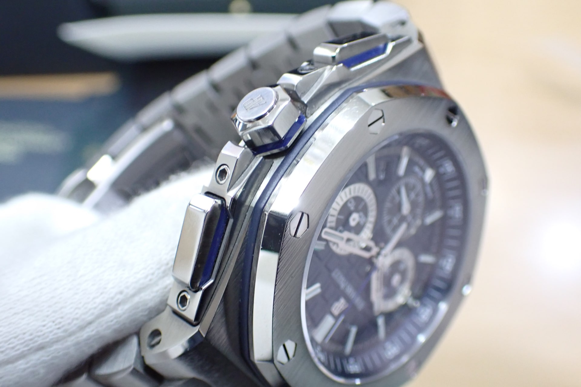 オーデマピゲ/Audemars Piguet ロイヤルオーク オフショア クロノグラフ ブルー Ref.26480TI.OO.A027CA.01 純正チタン製ブレス付き