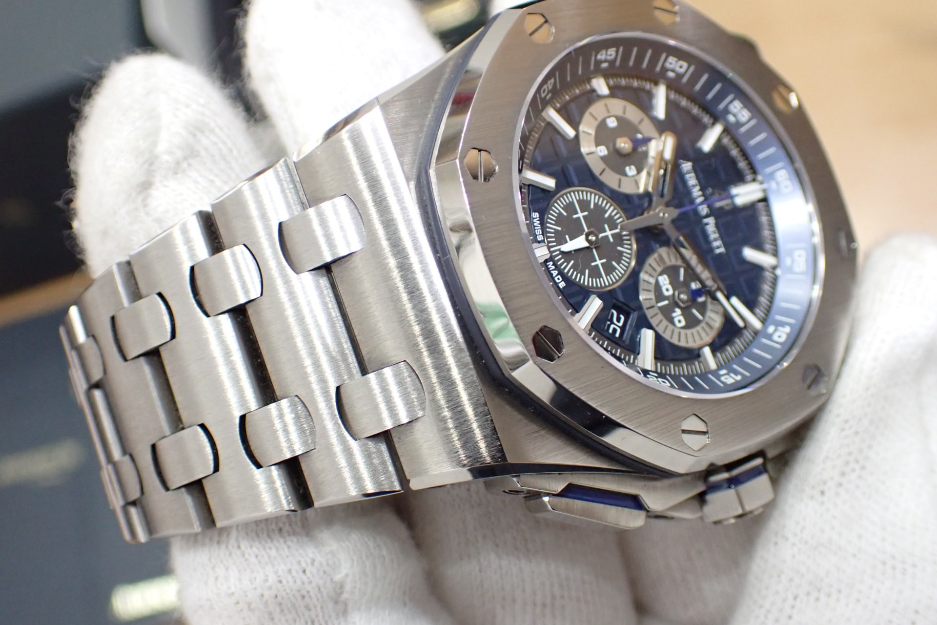 オーデマピゲ/Audemars Piguet ロイヤルオーク オフショア クロノグラフ ブルー Ref.26480TI.OO.A027CA.01 純正チタン製ブレス付き