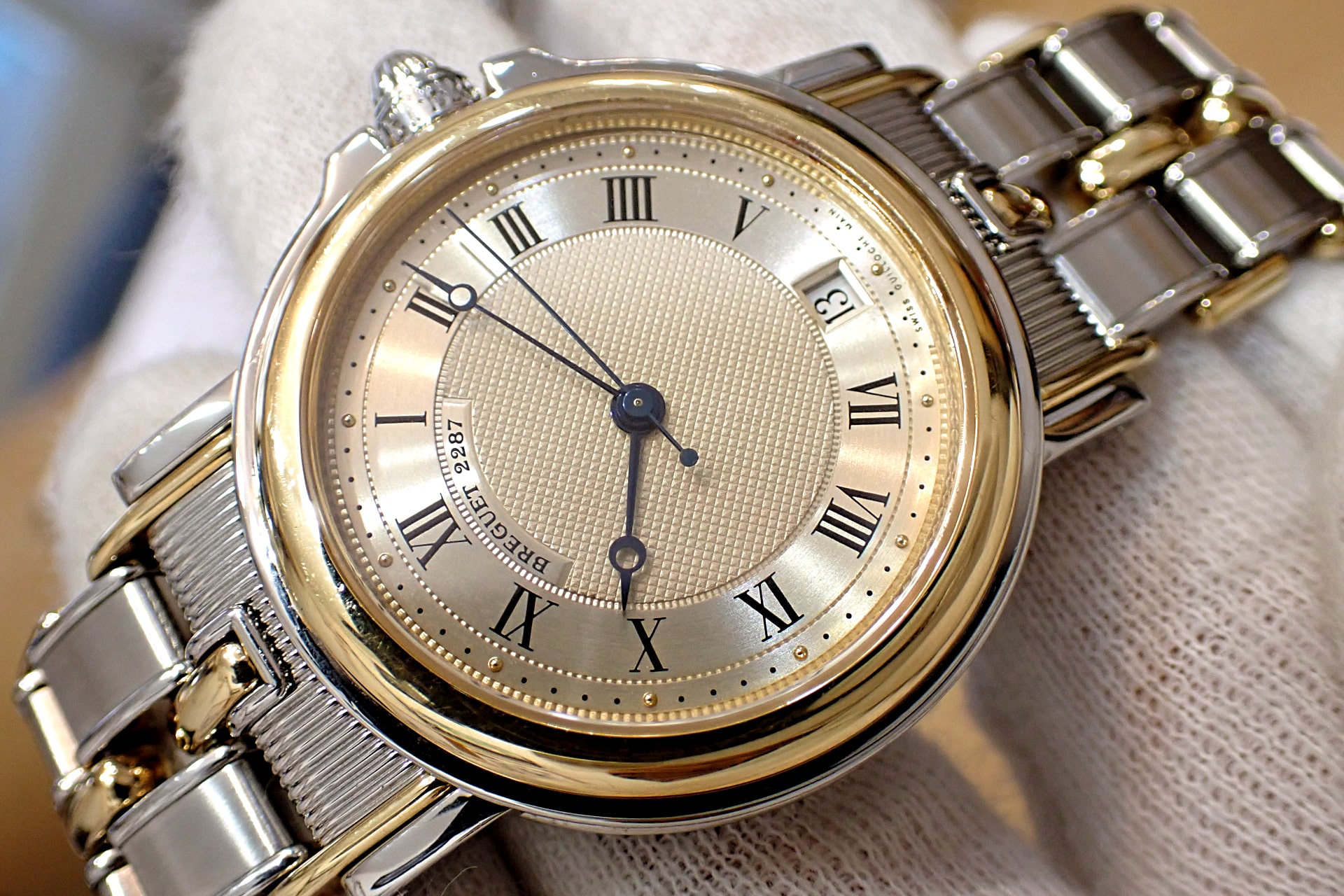 ブレゲ/Breguet 3400SA/12/X90 マリーン 初代 K18YGコンビ