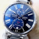 <span class="title">中古品AA【ULYSSE NARDIN】ユリスナルダン マリーン トルピユール Ref.1183-310/43 ブルー文字盤　純正ステンレスブレスレット仕様 (2025年2月国内正規)</span>