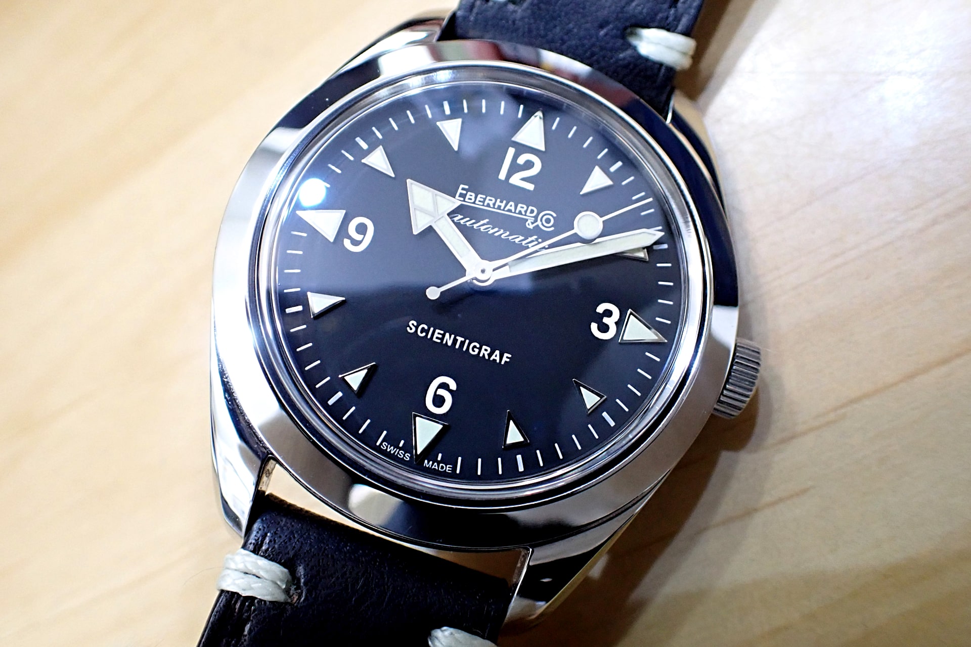 EBERHARD/エベラール サイエンティグラフ Ref.41043.01 CP 黒文字盤 メーカー純正レザーストラップ2本付き