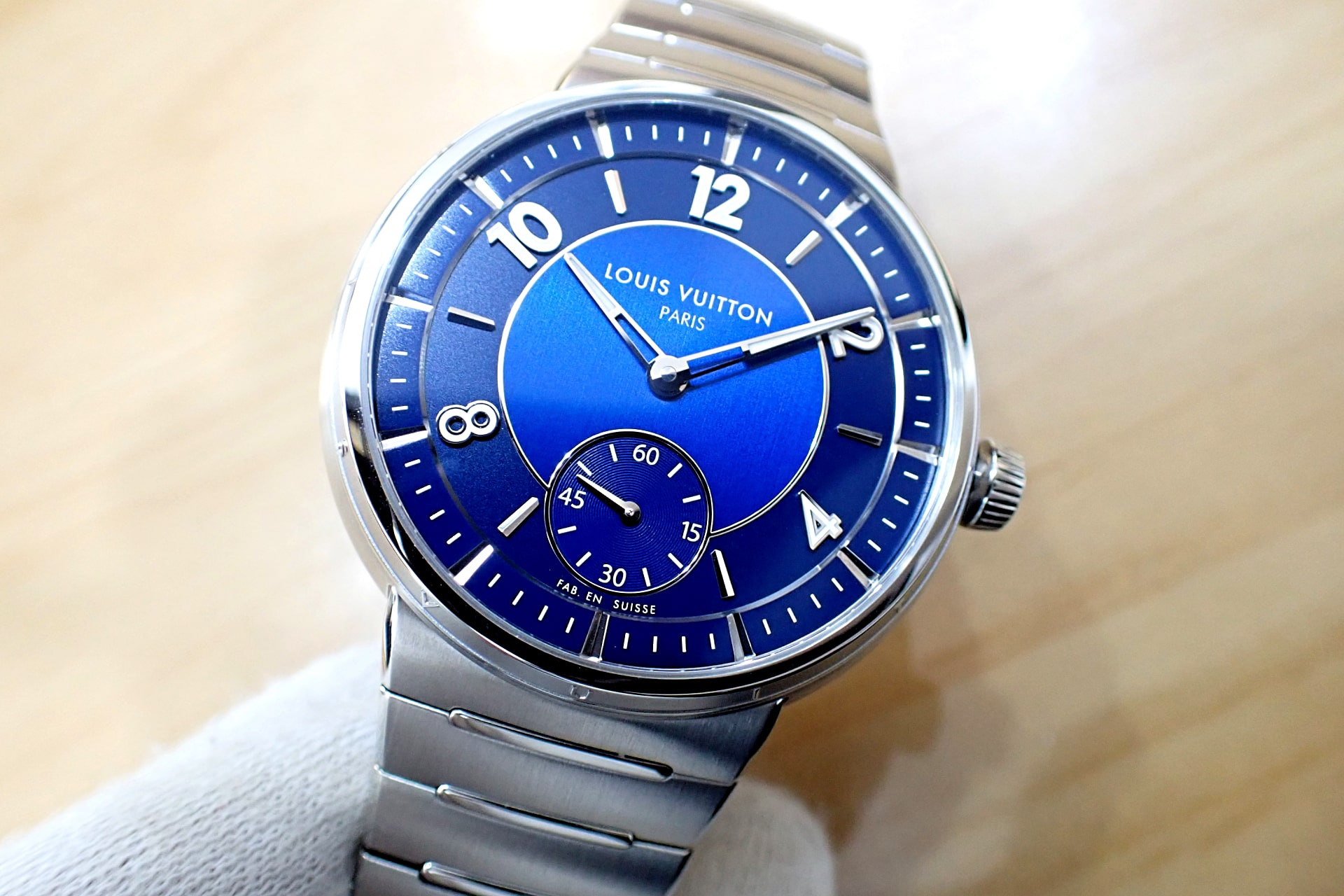 LOUIS VUITTON/ルイヴィトン タンブール オートマティック ステンレススティール Ref.W1ST20 ブルー文字盤