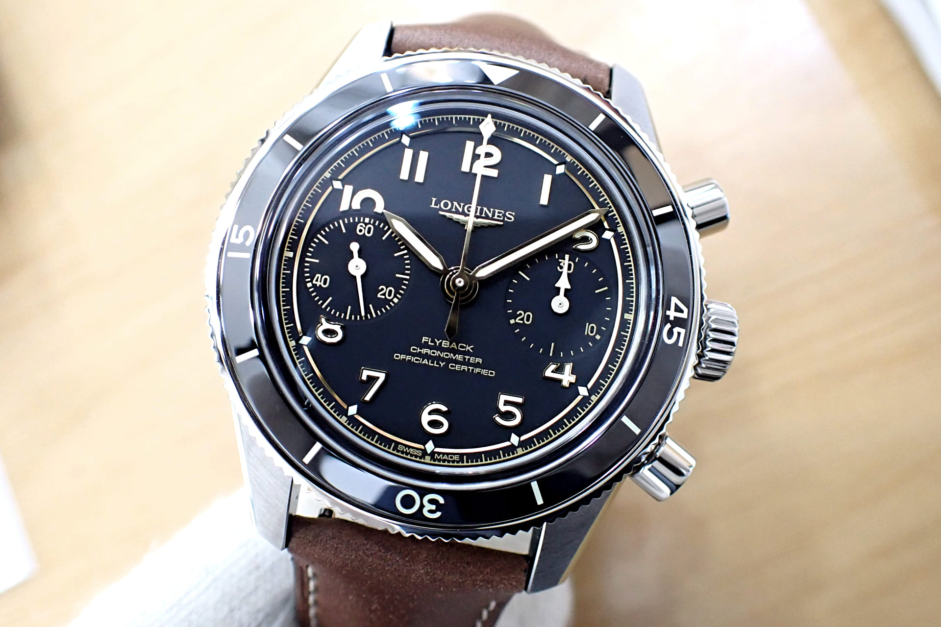 ロンジン/longines スピリット パイロット フライバック クロノグラフ Ref.L3.721.4.53.2