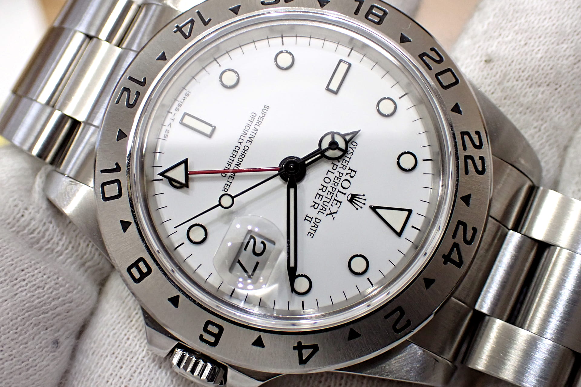 ROLEX/ロレックス エクスプローラー2 Ref.16570 X番 ホワイト文字盤　オールトリチウム