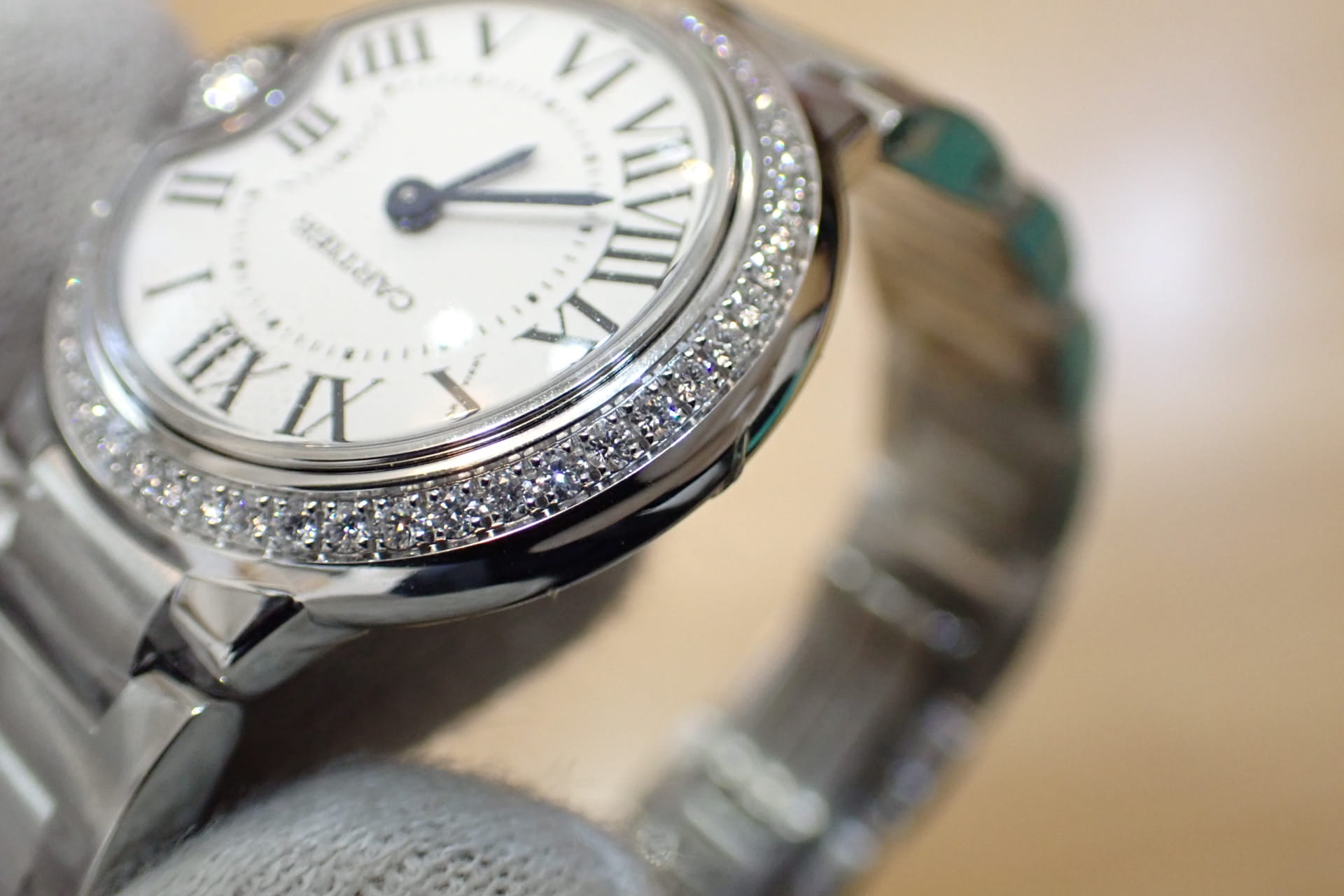 CARTIER/カルティエ バロンブルードゥ カルティエ 28mm ベゼルダイヤモンド Ref.W4BB0030